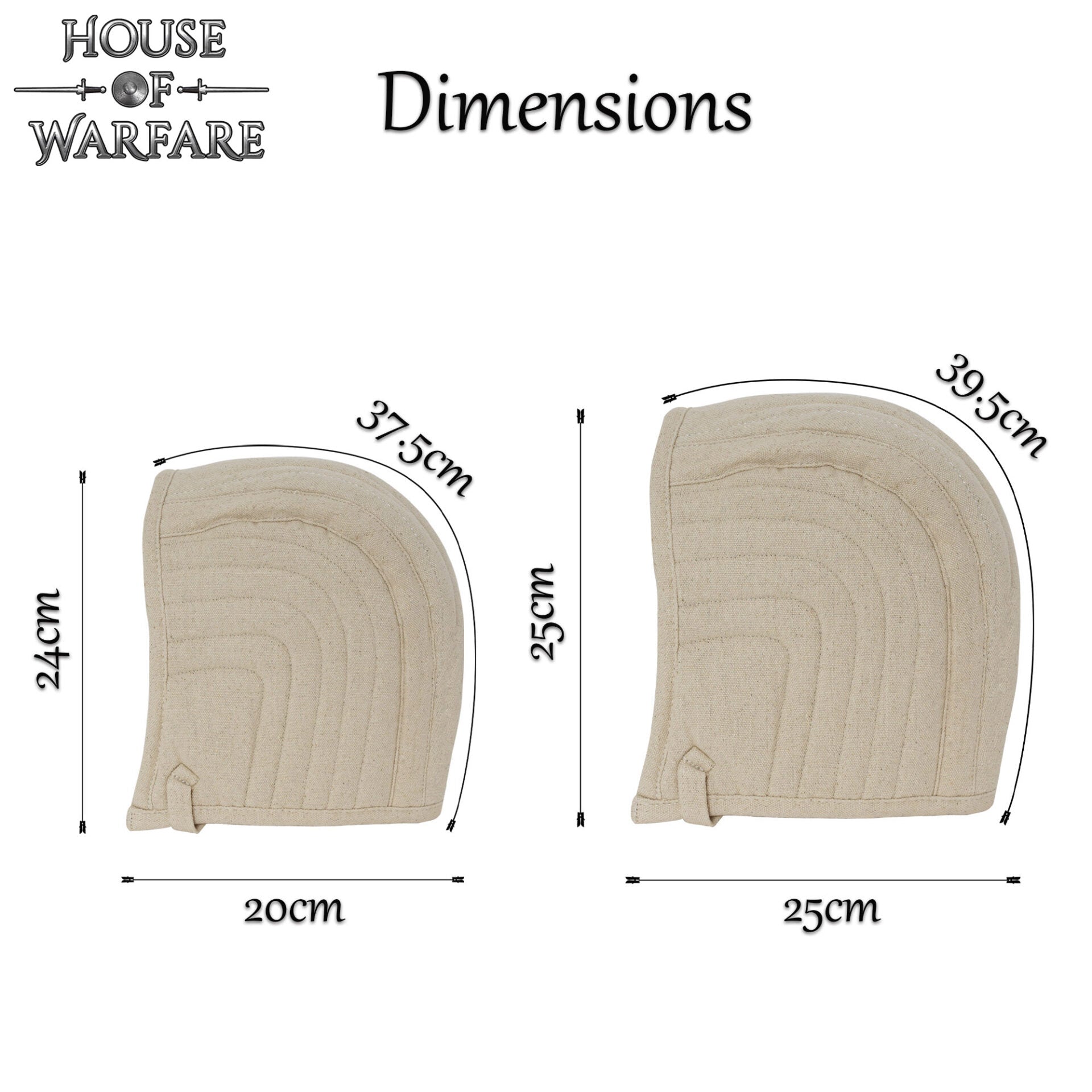 Gorro de Armar de Algodón Acolchado - Forro de Casco Medieval - Acolchado de Lona Natural - Imagen 3