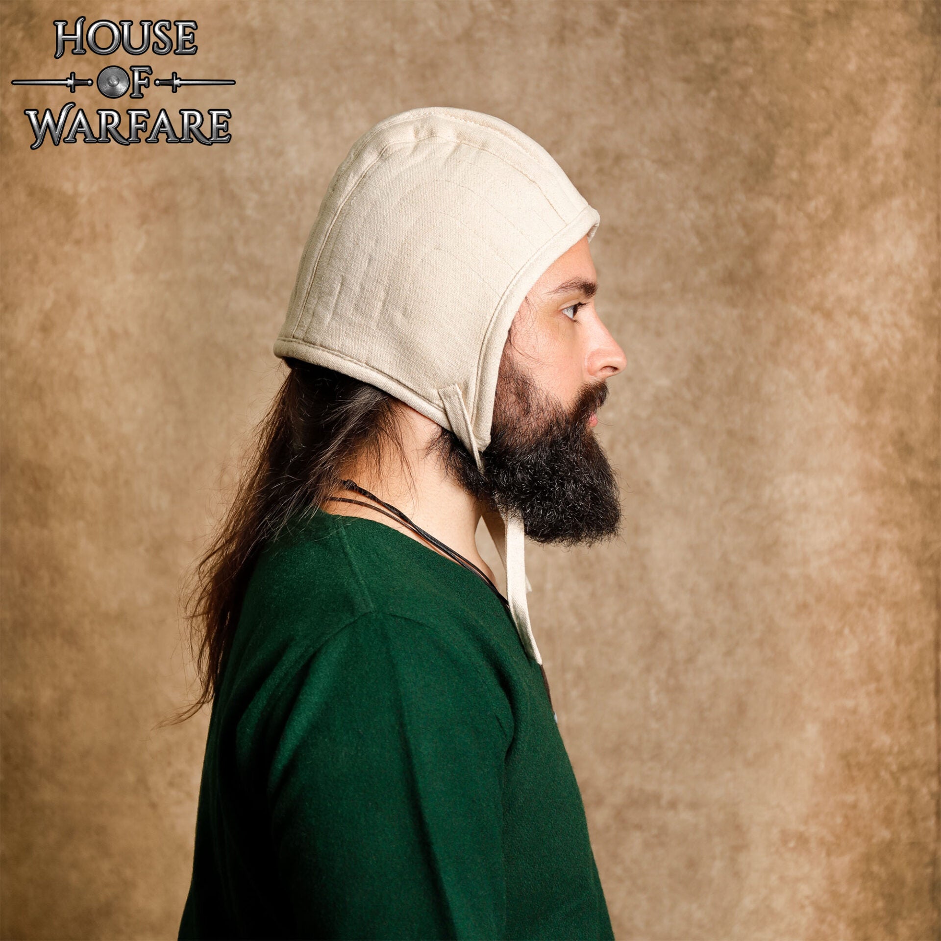 Gorro de Armar de Algodón Acolchado - Forro de Casco Medieval - Acolchado de Lona Natural - Imagen 5