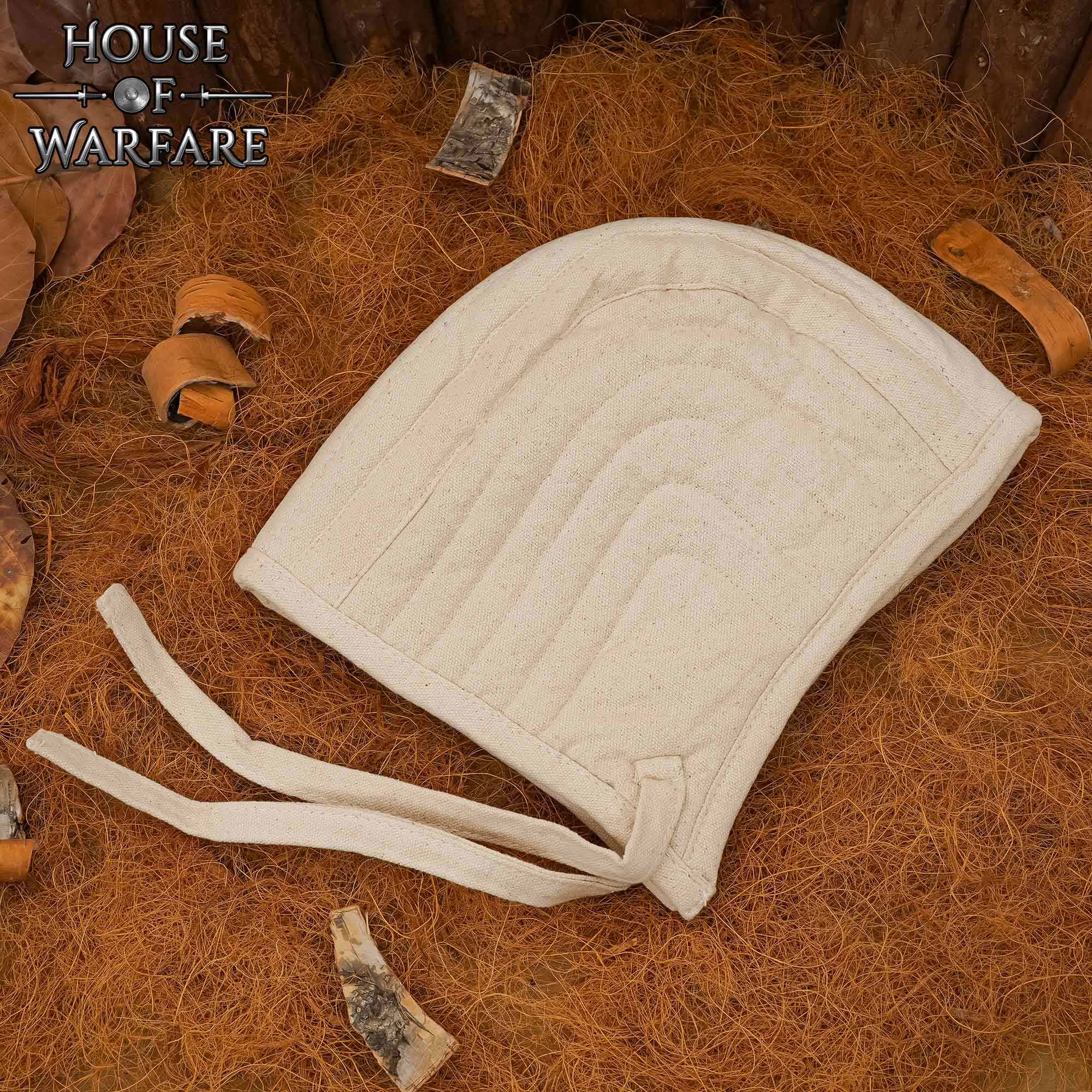 Gorro de Armar de Algodón Acolchado - Forro de Casco Medieval - Acolchado de Lona Natural - Imagen 6