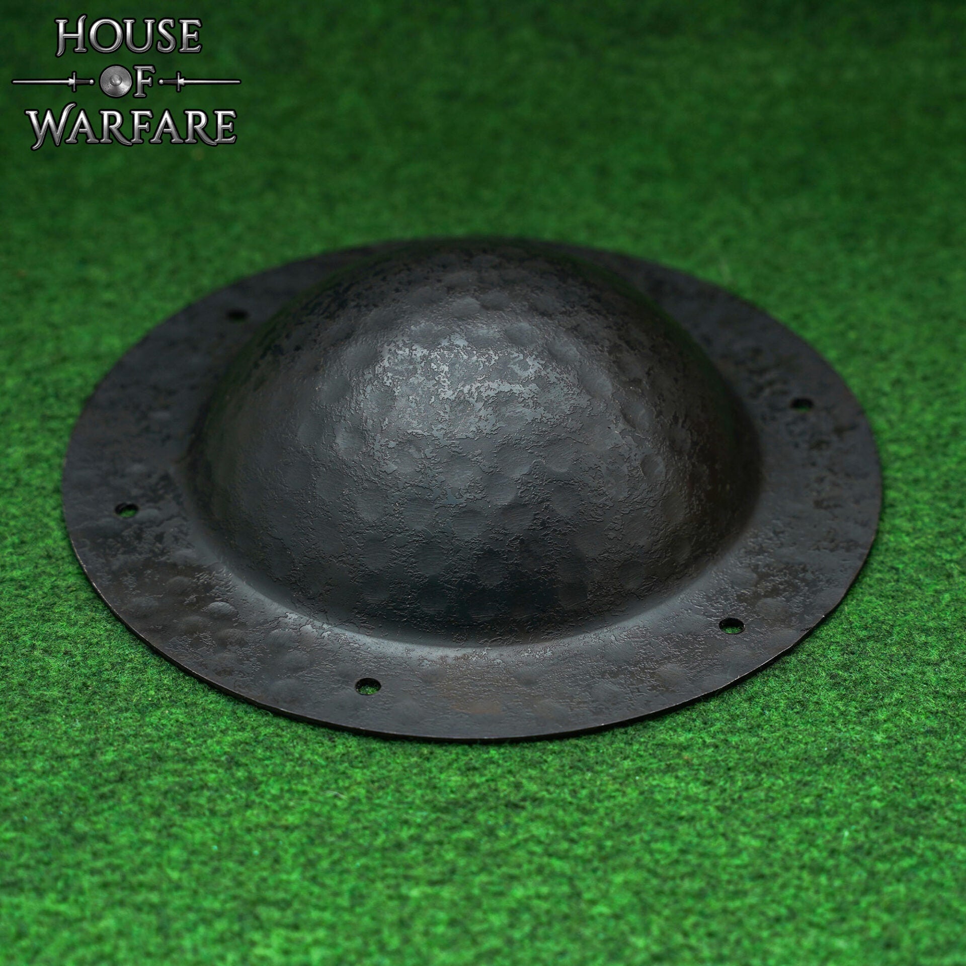 Jefe de Escudo Vikingo y Anglosajón - 7,9" de Diámetro, Acero Ennegrecido de Calibre 14 - Imagen 5