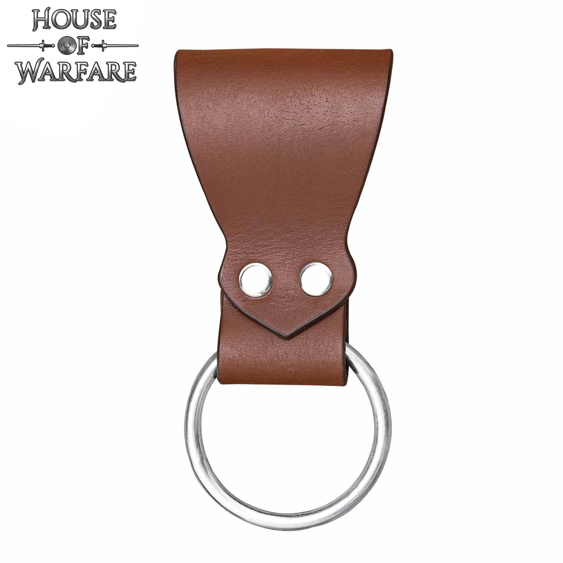 Rana Medieval de Cuero para Hacha con Anilla de Acero - Cinturón Marrón para Hachas y Herramientas - Imagen 4