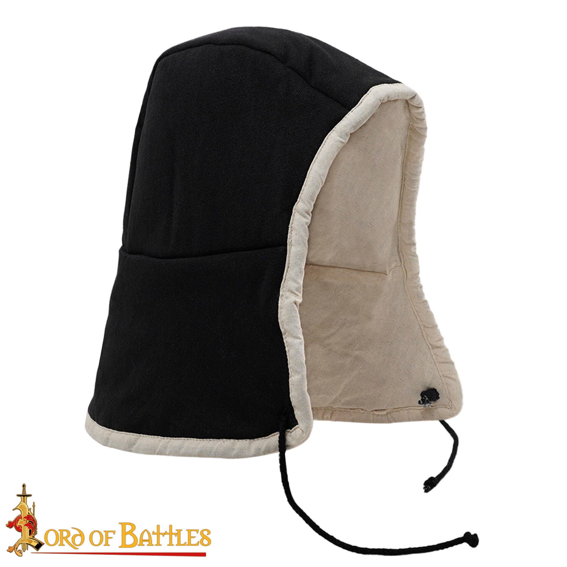 Gorra Acolchada Medieval - Forro de Casco Acolchado Negro - Imagen 4