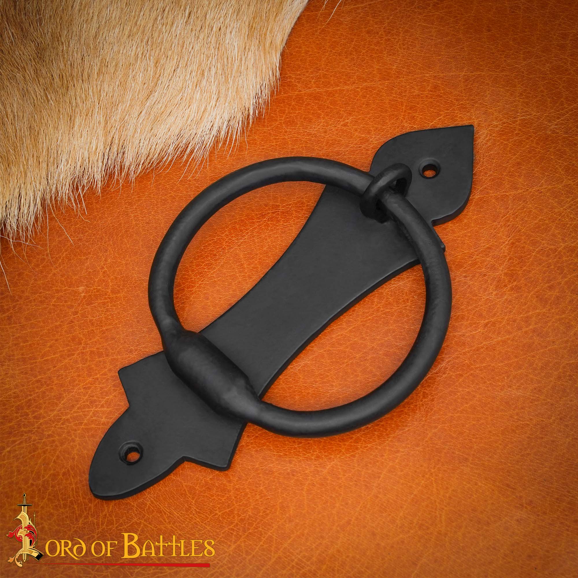 Aldaba Medieval de Hierro Forjada a Mano - Gótica - Imagen 1