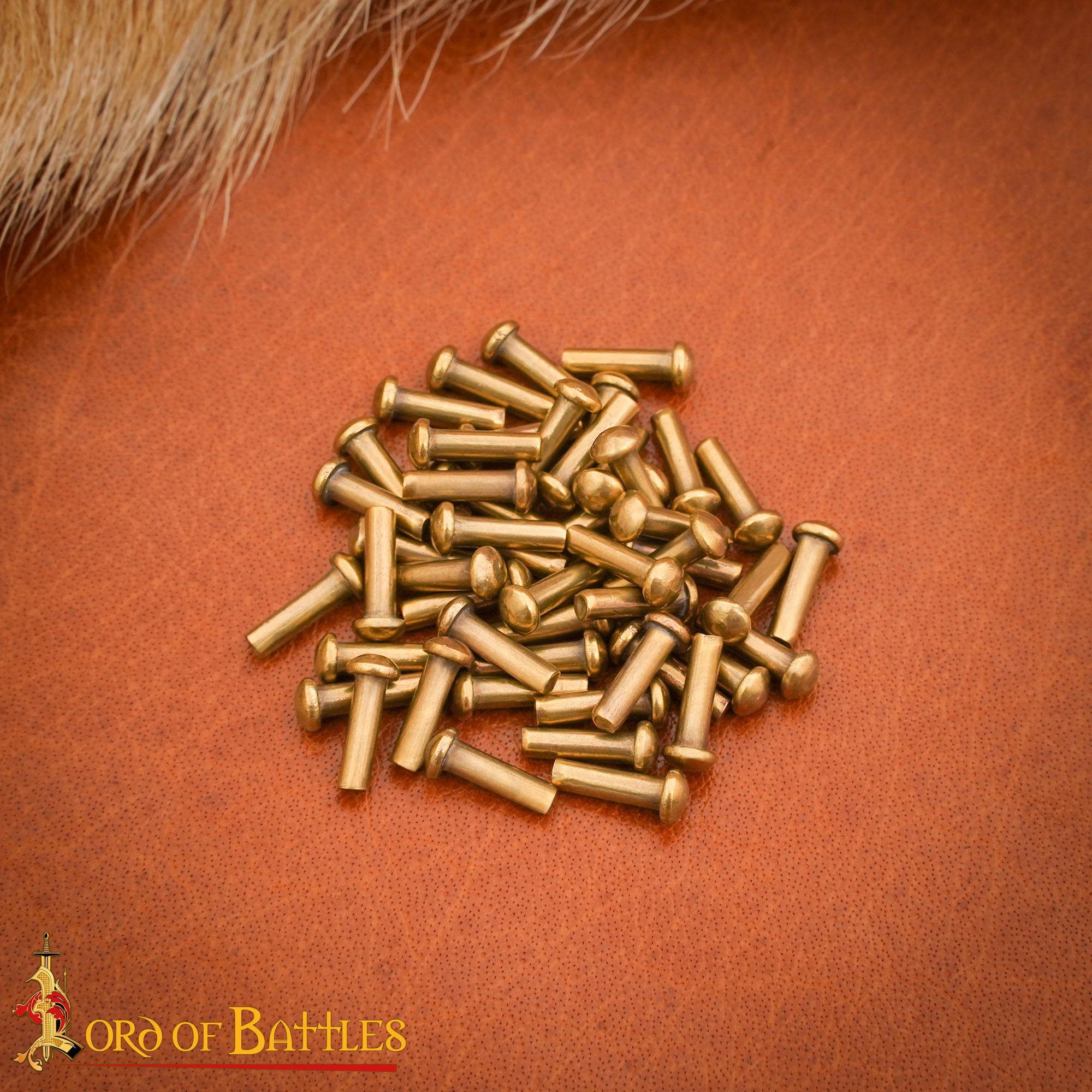 Juego de 25 Remaches Medievales de Latón de 8 Mm de Diámetro - Imagen 1