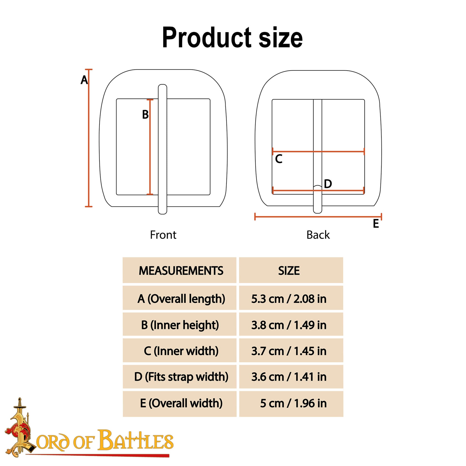 Hebilla Medieval de Latón para Cinturón - Marco Ancho para Marroquinería Histórica - Imagen 3