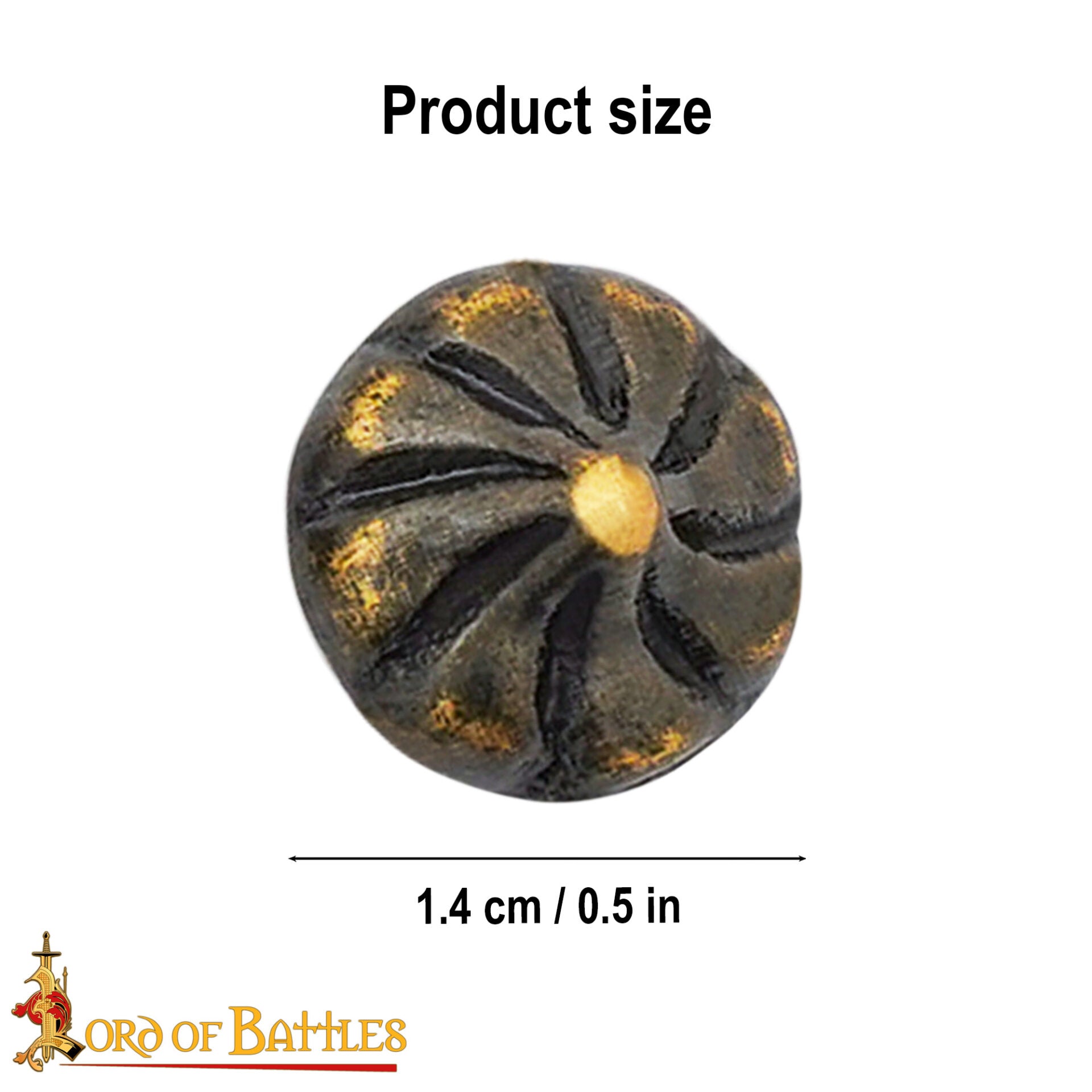 Botones Cónicos de Latón del Siglo Xv - Juego de 6 Cierres Históricos para Prendas de Vestir - Imagen 3