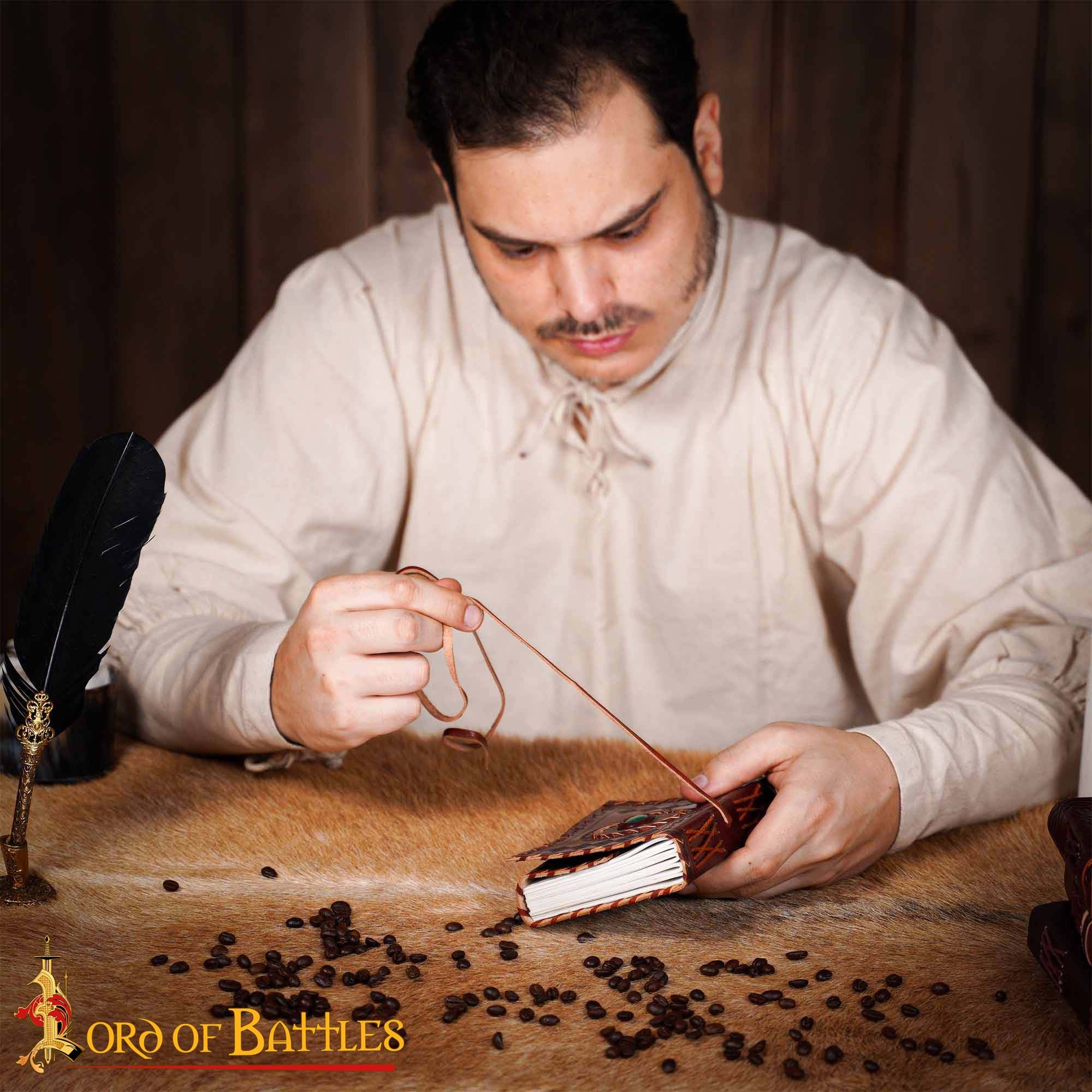 Diario Medieval de Cuero Diario de Cuero Auténtico Hecho a Mano - Imagen 19