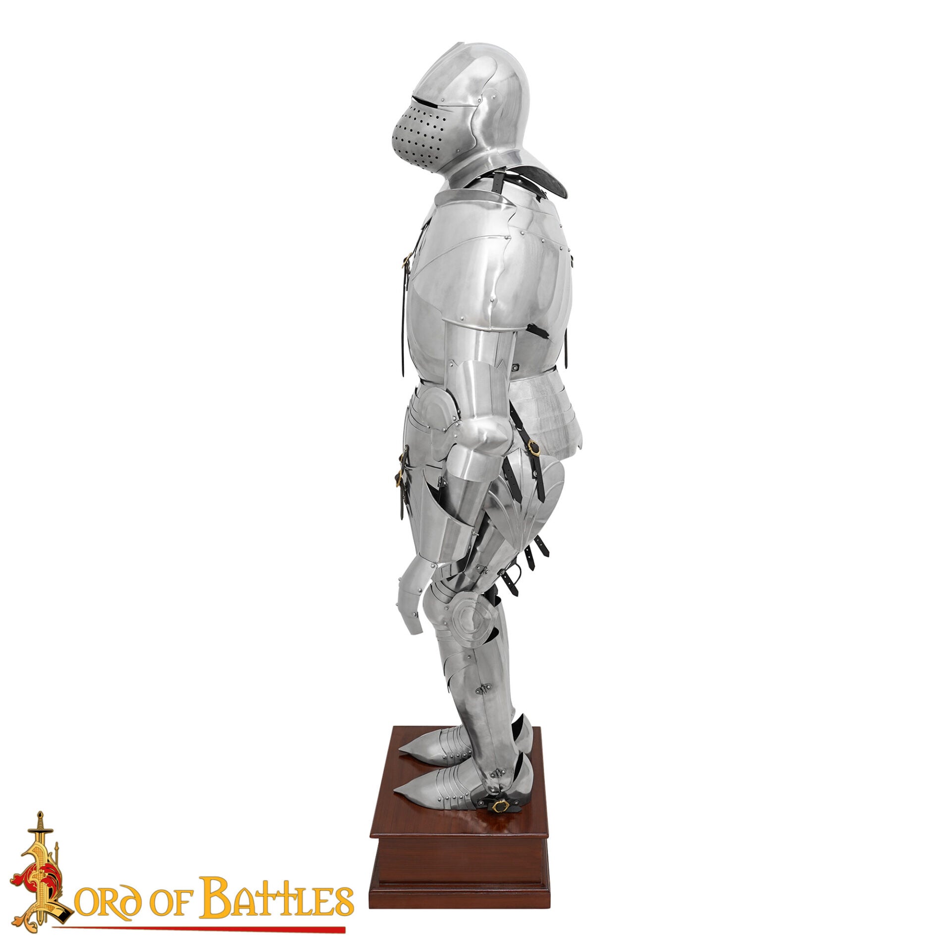 Armadura Completa Alta Medieval Italiana - Acero Dulce - 75" - Calibre 18 Acabado Pulido - Imagen 4