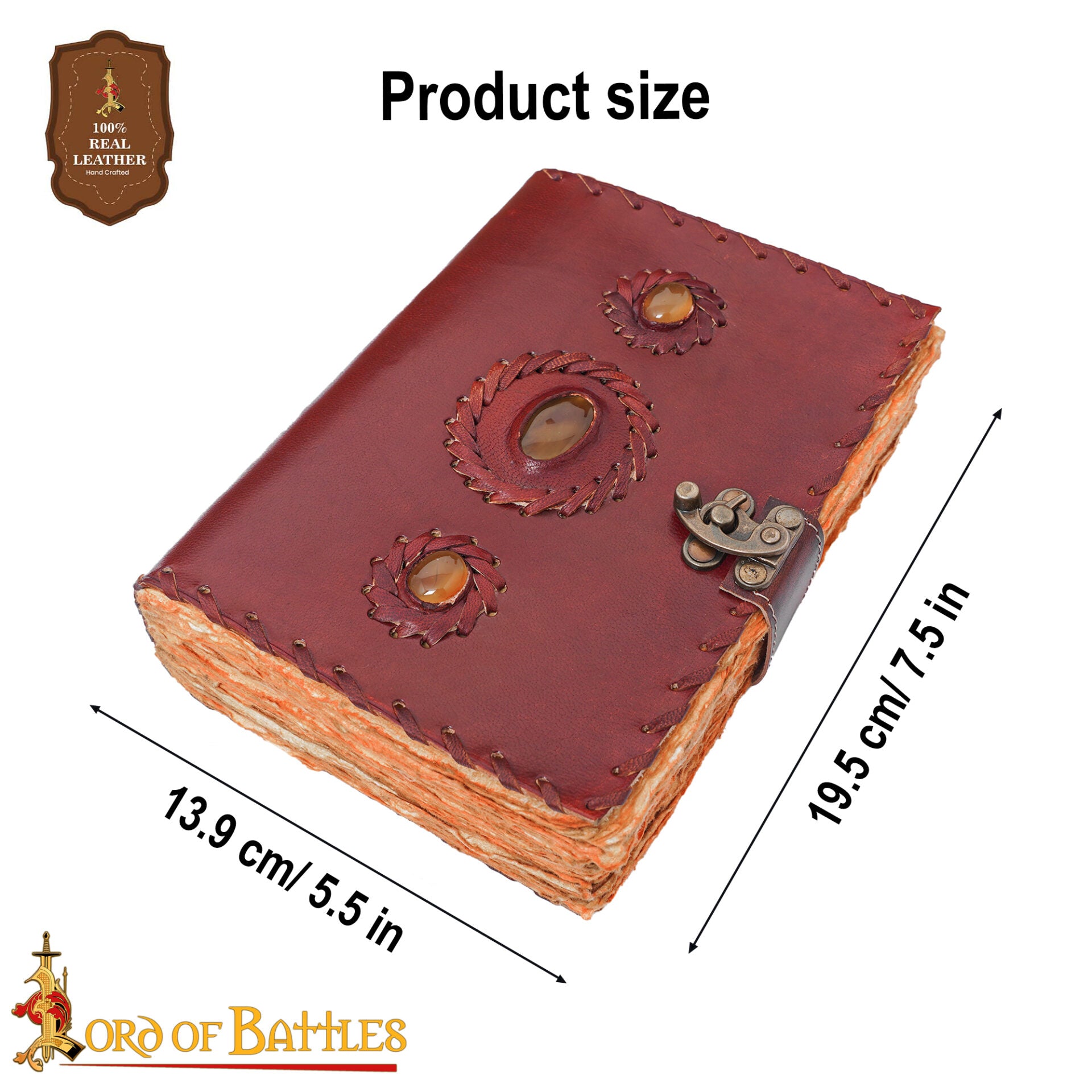Diario Medieval de Notas de Piel Auténtica Hecho a Mano - Imagen 3