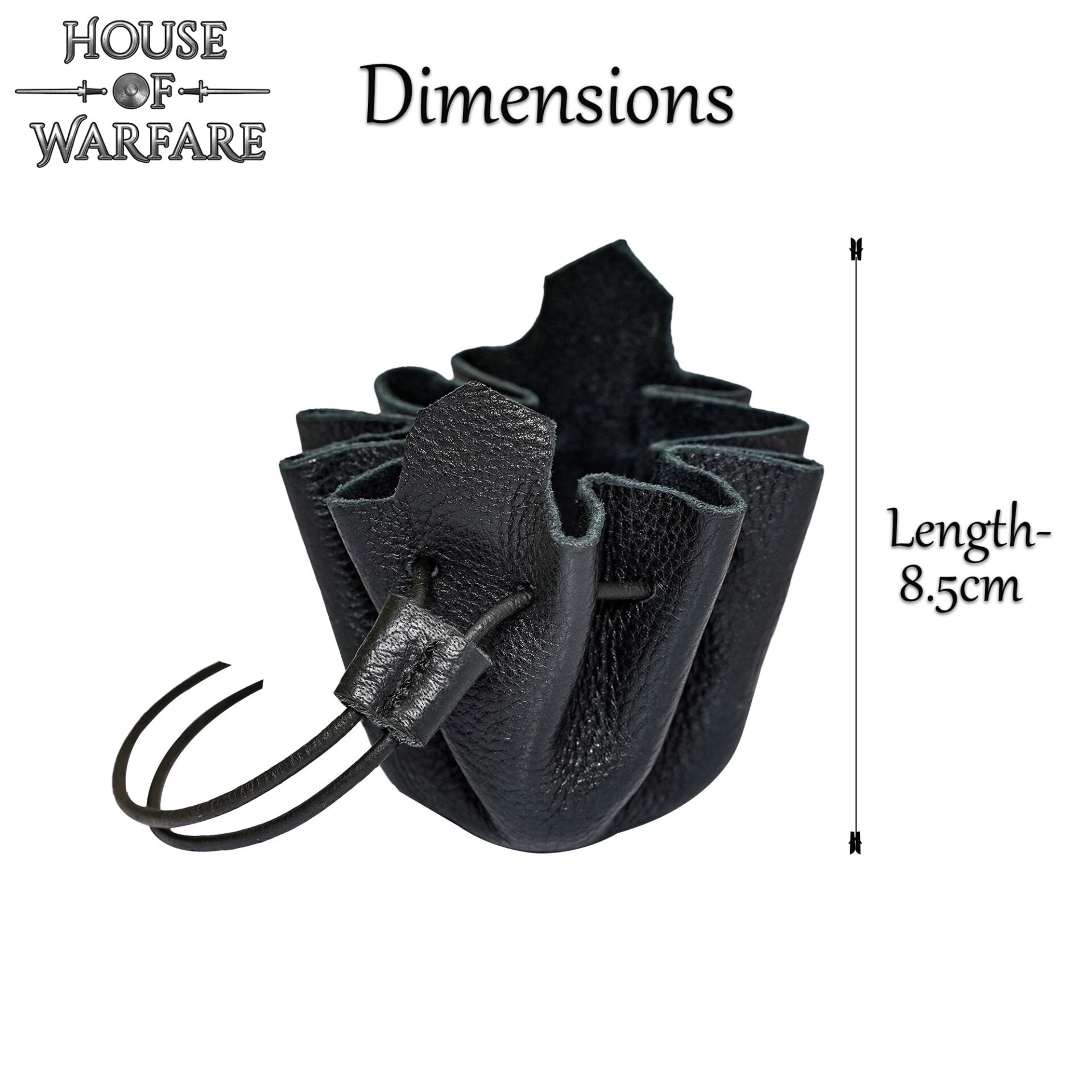 Monedero Pequeño de Cuero - Bolsita Artesanal Negra con Cordón para Monedas, Dados, Joyas - Imagen 3