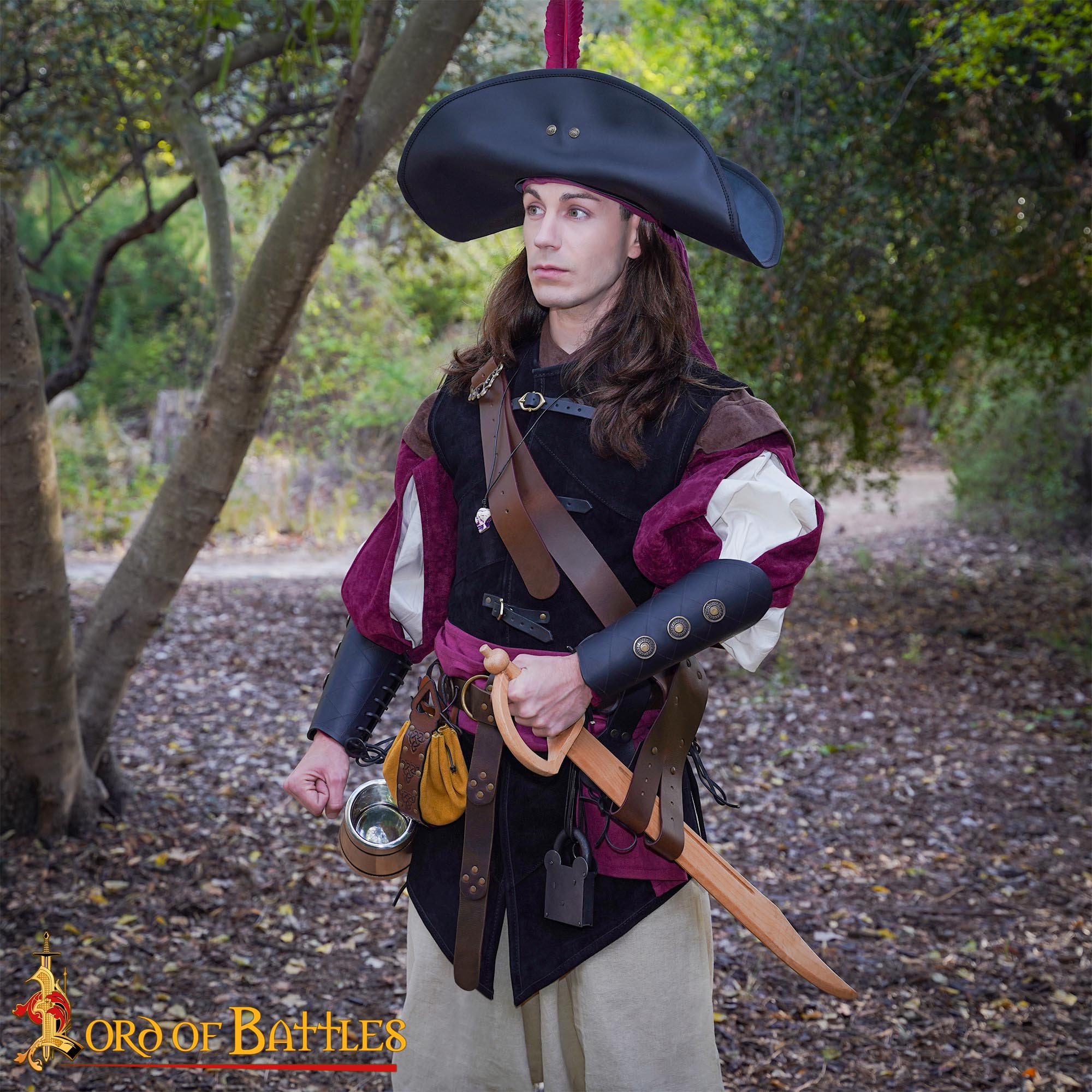 Pirate Baldric Leather Sword Belt - Cinturón de Hombro de Cuero Marrón Hecho a Mano con Hebilla de Latón - Imagen 7