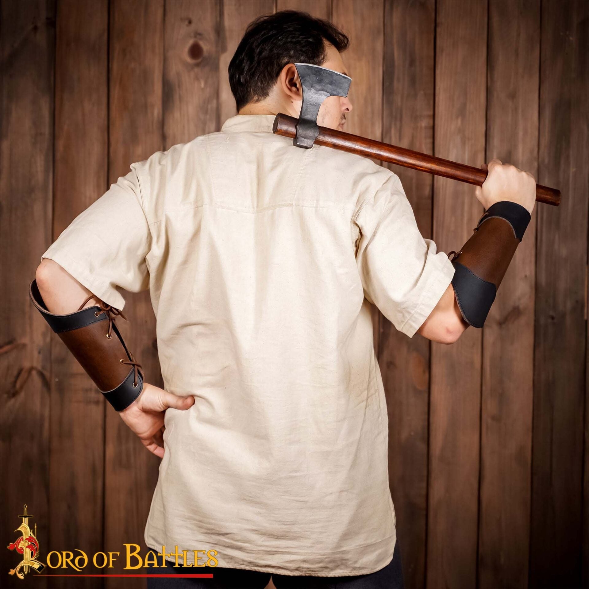 Brazaletes de Cuero Estilo Élfico Hechos a Mano - Par de Guardabrazos Marrón Auténtico - Imagen 6