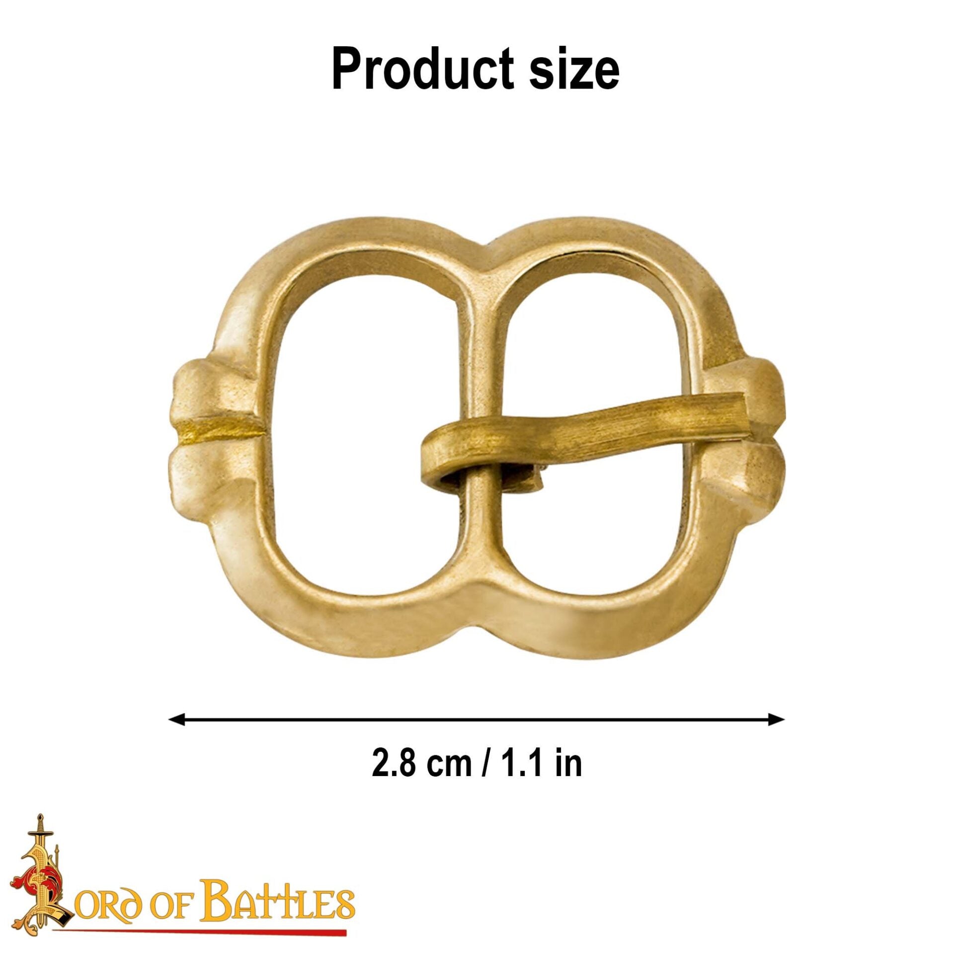 Juego de 5 Hebillas Medievales de Latón para Cinturón - Pequeños Cierres de Correa Decorativos para Ropa Histórica y Marroquinería - Imagen 16