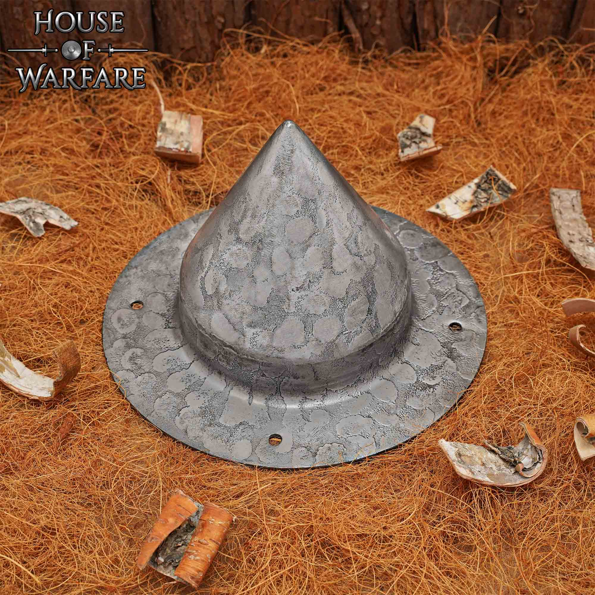 Jefe de Escudo Cónico Medieval Alemán - Acero Forjado a Mano Calibre 16 - Imagen 1