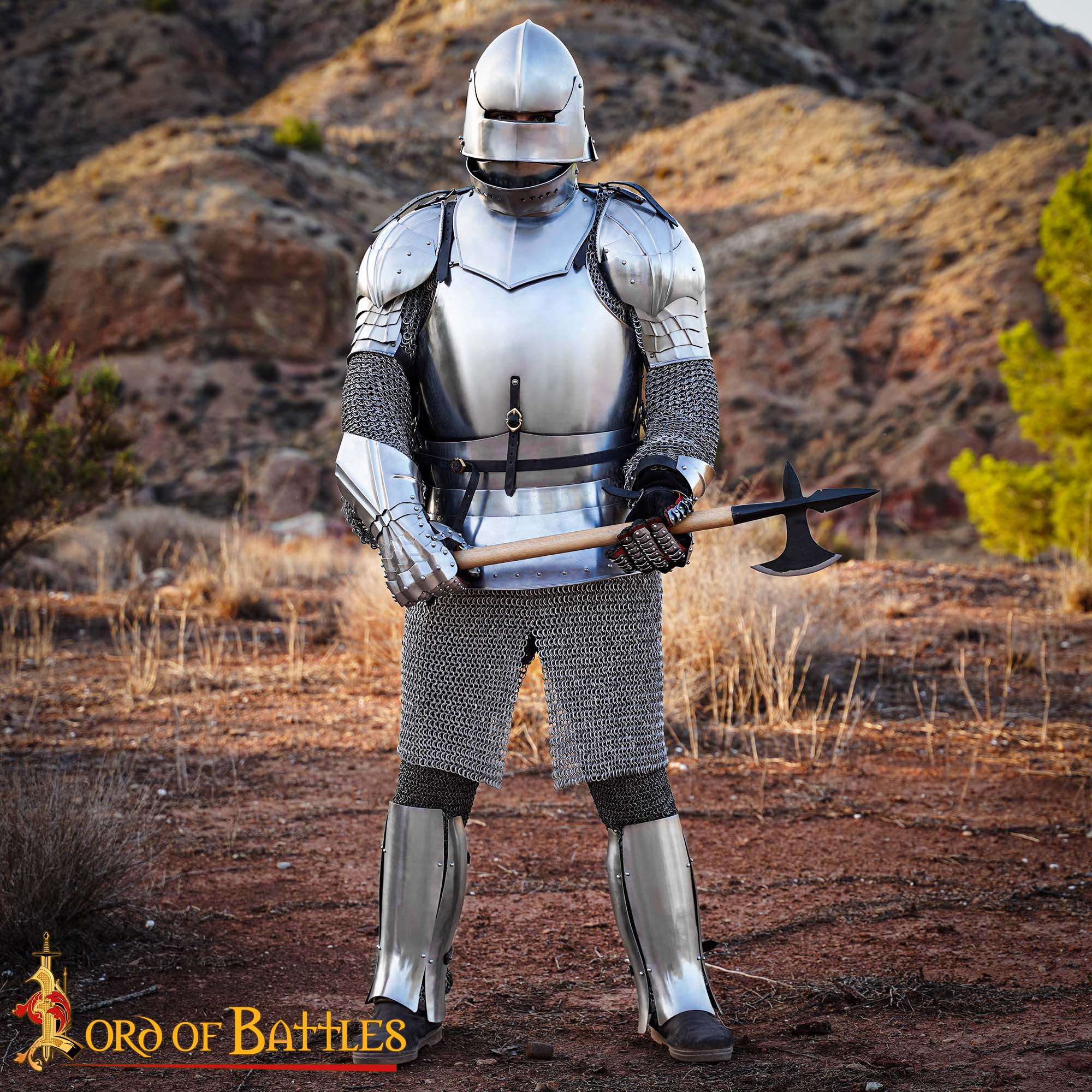 Hacha de Batalla Medieval Forjada a Mano con Mango de Madera de Fresno Hacha de Guerra de Acero Al Carbono - Imagen 2