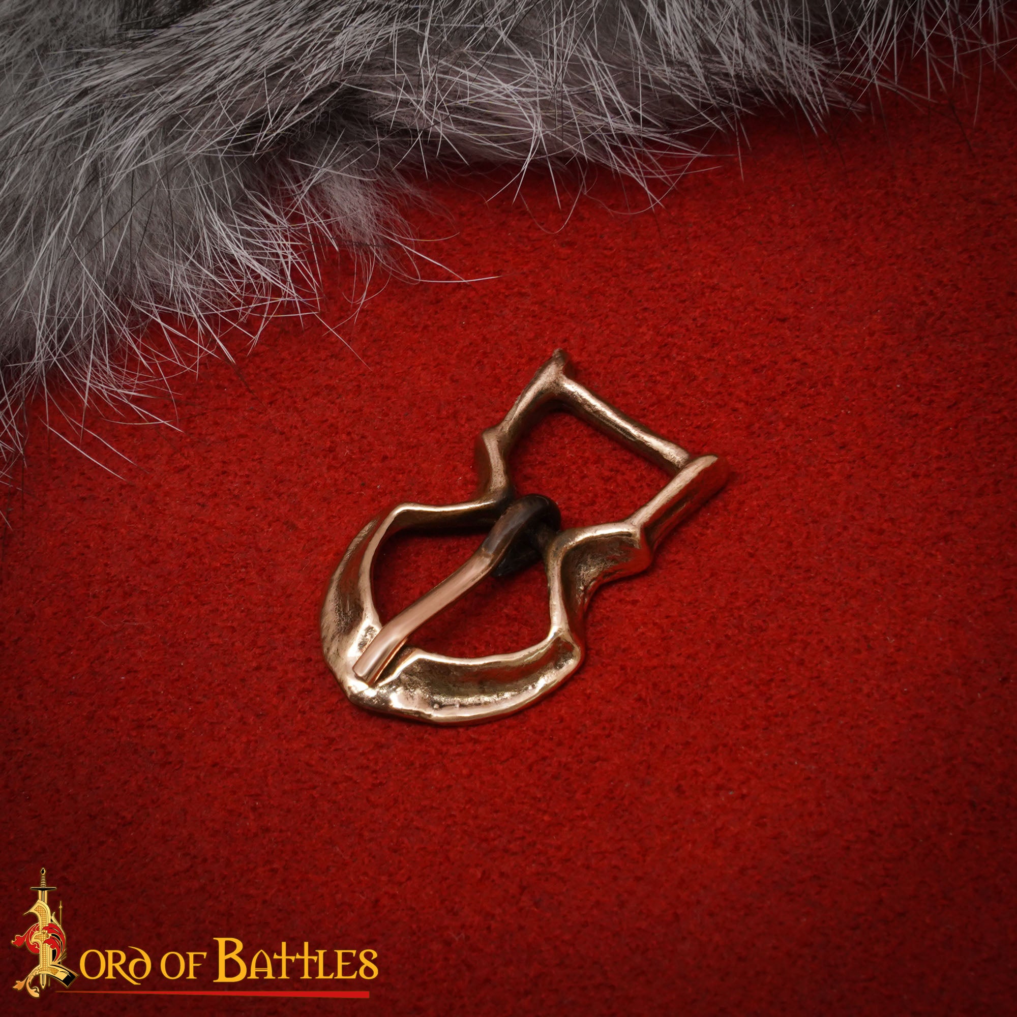 Hebilla de Cinturón Medieval de Bronce - Auténtico Ajuste de Cuero Estilo Vikingo y Normando - Imagen 2