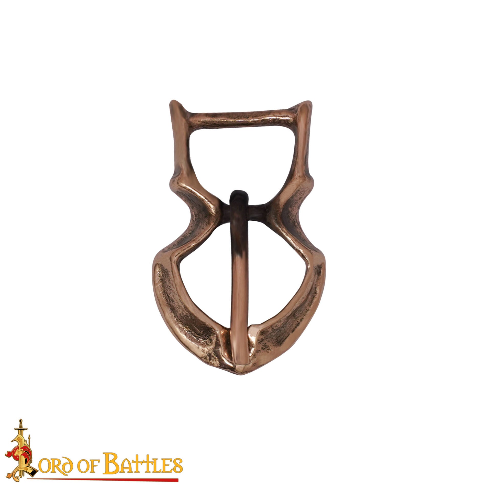 Hebilla de Cinturón Medieval de Bronce - Auténtico Ajuste de Cuero Estilo Vikingo y Normando - Imagen 3