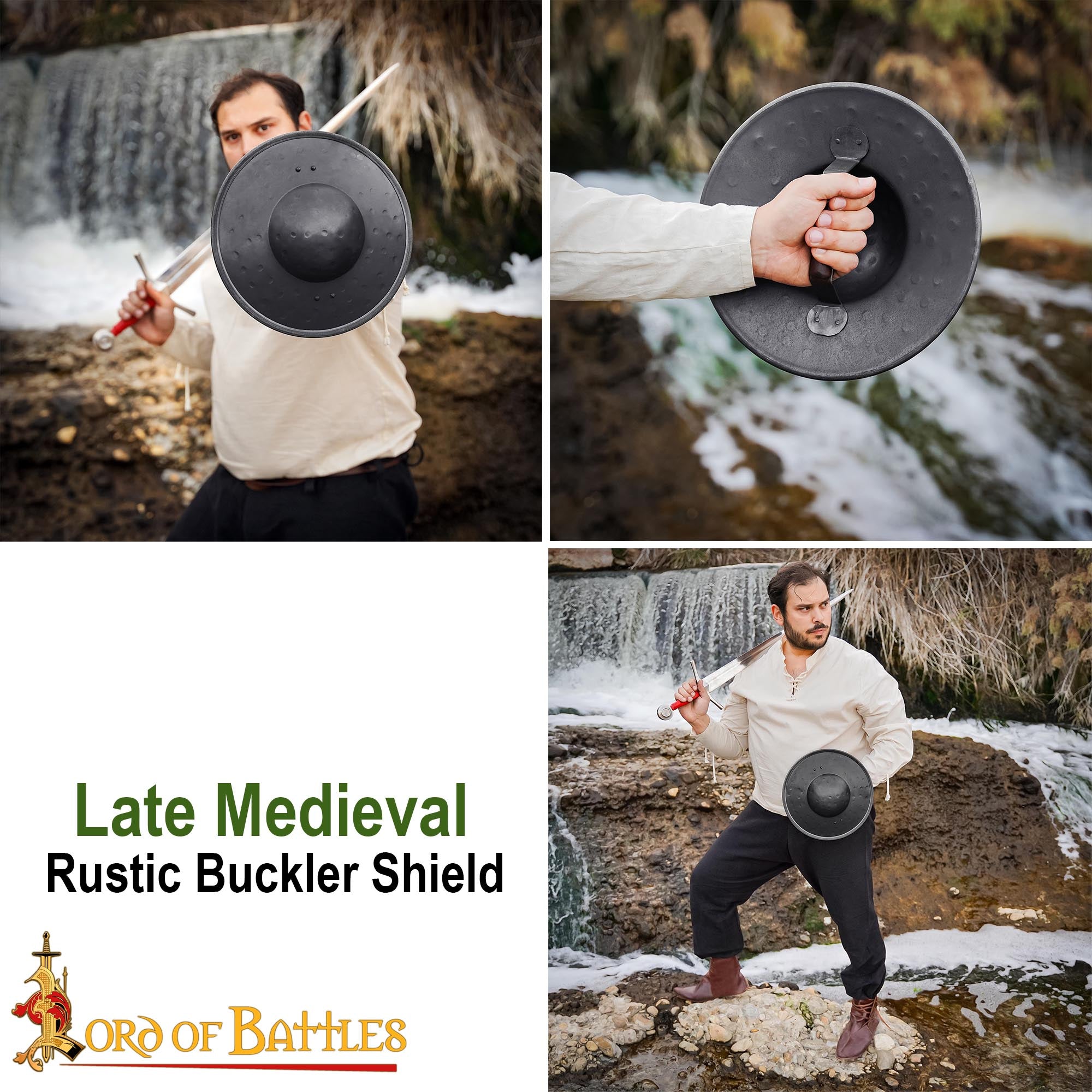 Escudo Medieval con Empuñadura de Madera | Larp & Display - Imagen 8