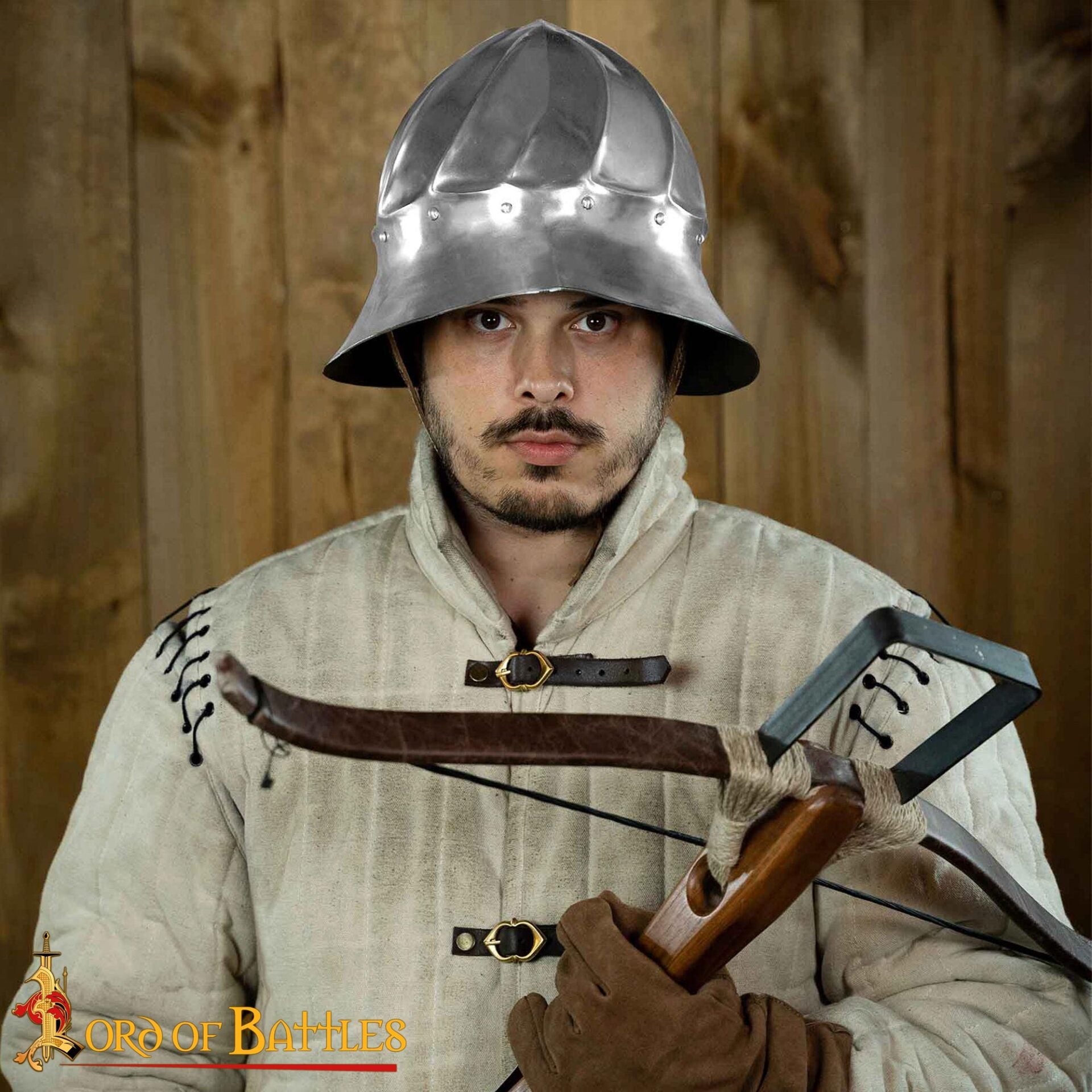 Casco Borgoñón del Siglo Xv - Casco de Infantería de Acero de Calibre 14 con Forro de Cuero - Imagen 2