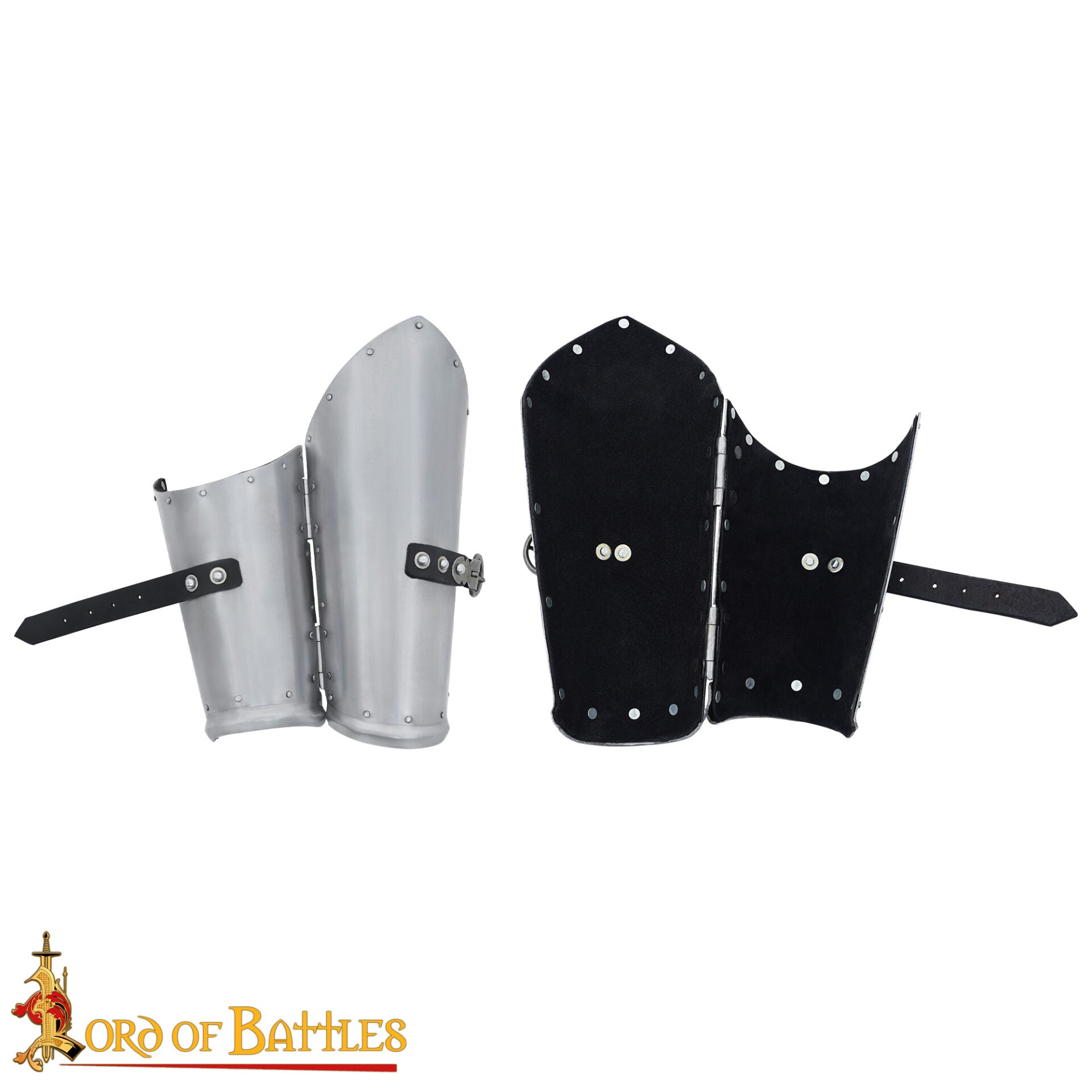 Brazales de Guerrero de los Siglos Xiv-xv - Armadura de Antebrazo de Acero con Forro de Ante - Imagen 5