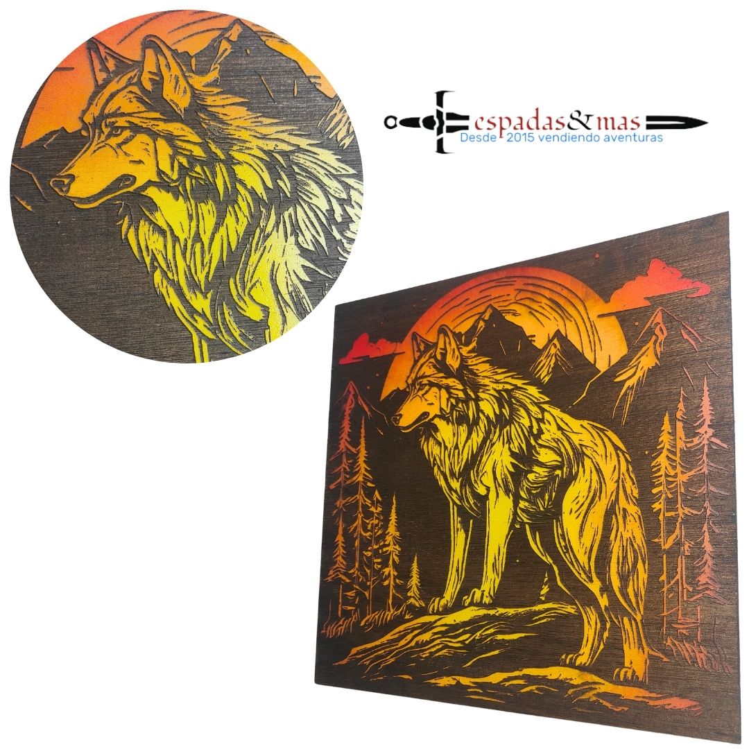 Engraved picture Mountain Wolf 1