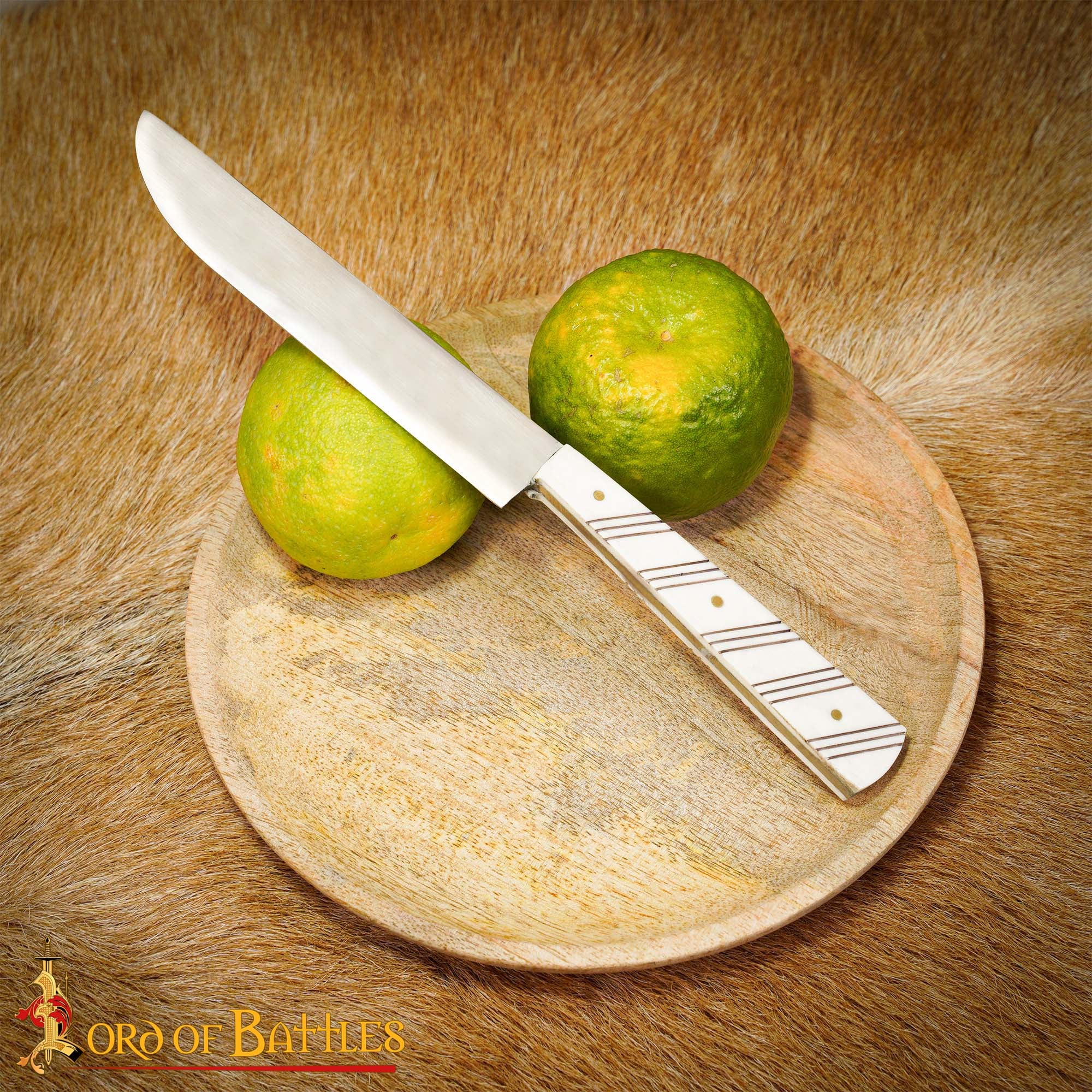 Cuchillo Medieval de Acero Inoxidable con Mango de Hueso Pulido - 27 Cm Historical Dining & Utility Knife - Imagen 2