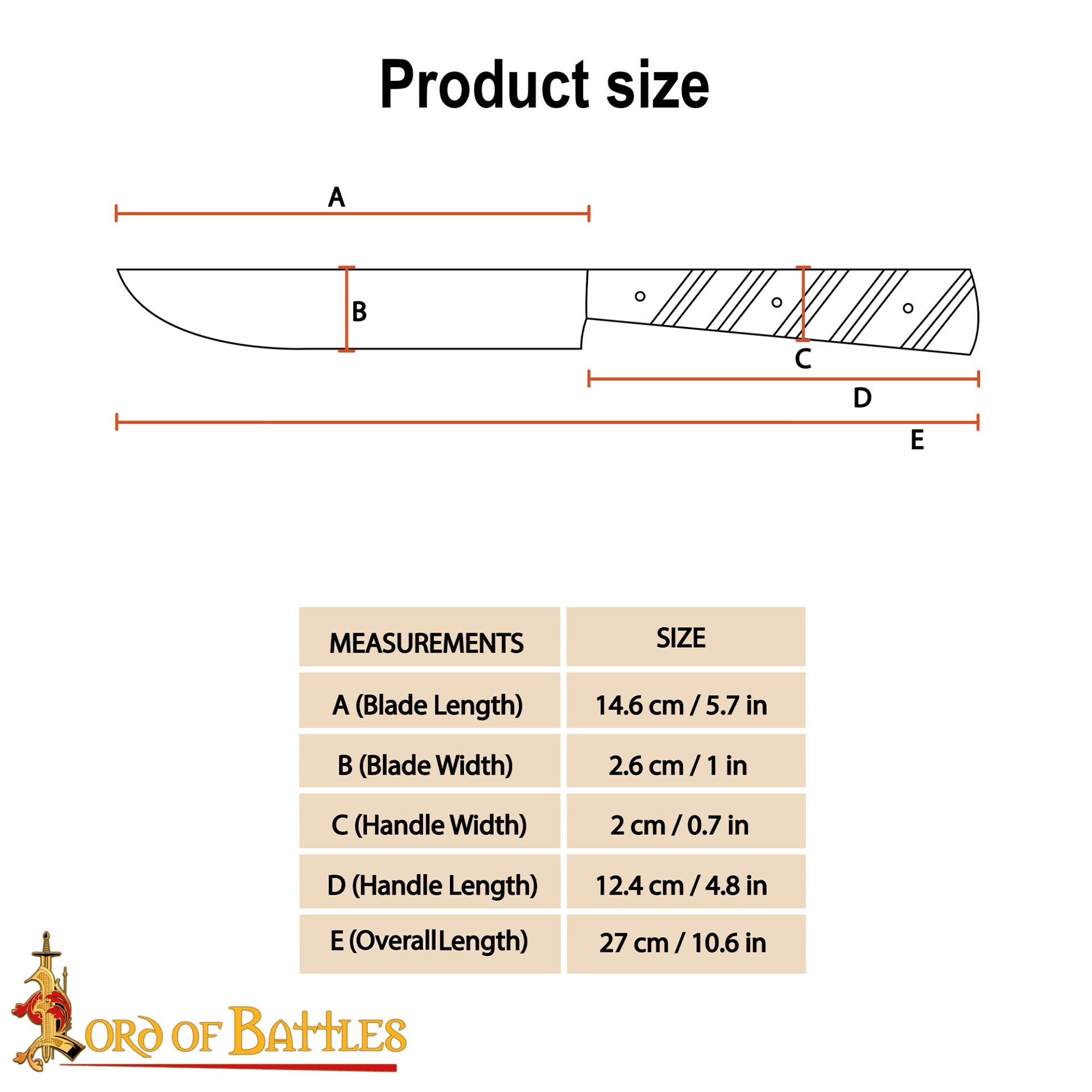 Cuchillo Medieval de Acero Inoxidable con Mango de Hueso Pulido - 27 Cm Historical Dining & Utility Knife - Imagen 3