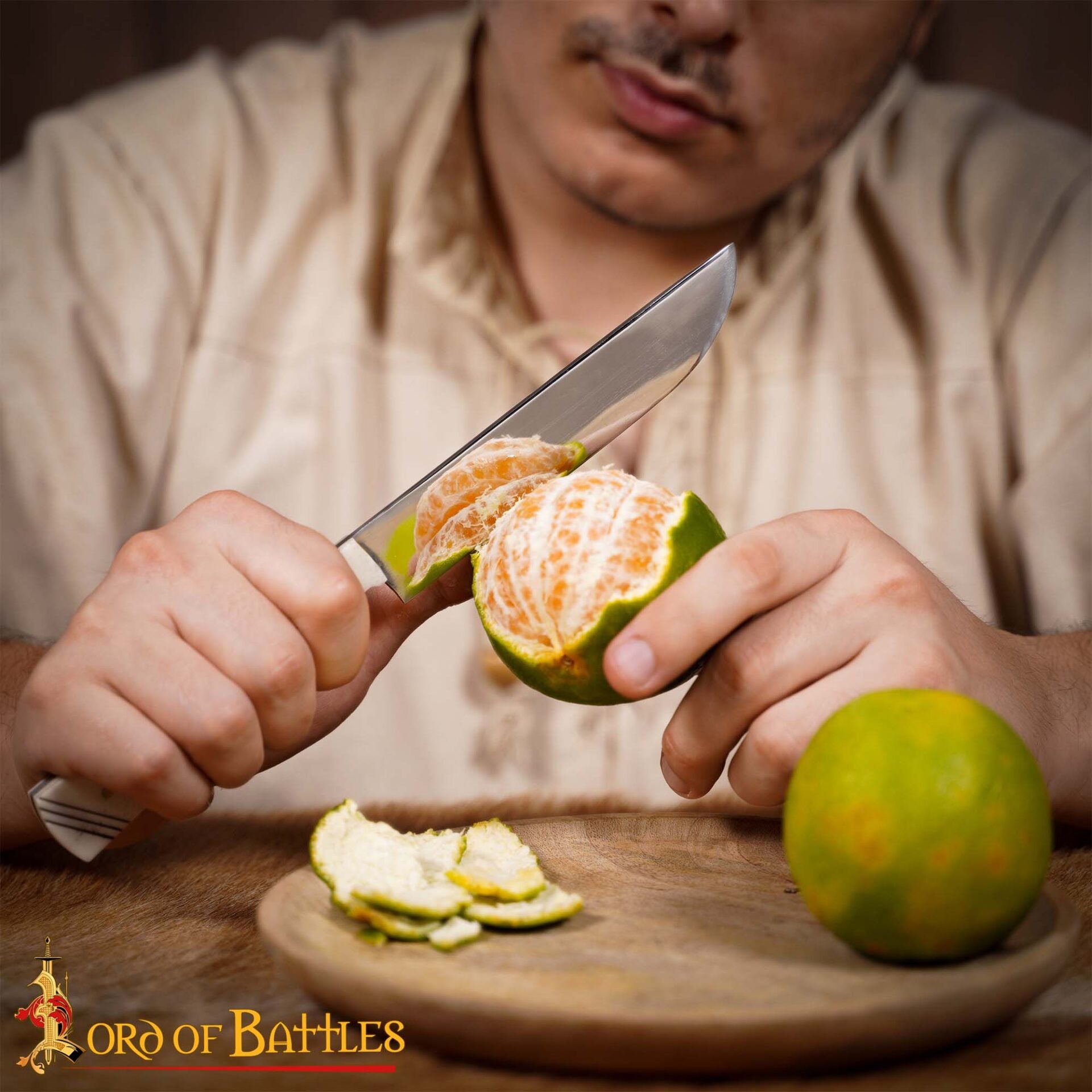 Cuchillo Medieval de Acero Inoxidable con Mango de Hueso Pulido - 27 Cm Historical Dining & Utility Knife - Imagen 5