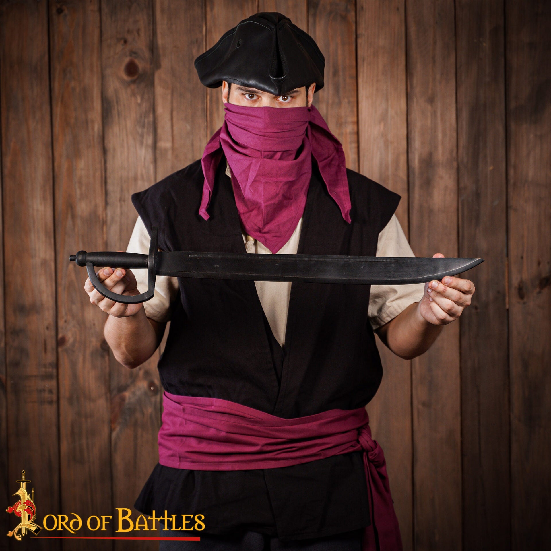 Puntal de Madera Negro con Sable Pirata - Imagen 5