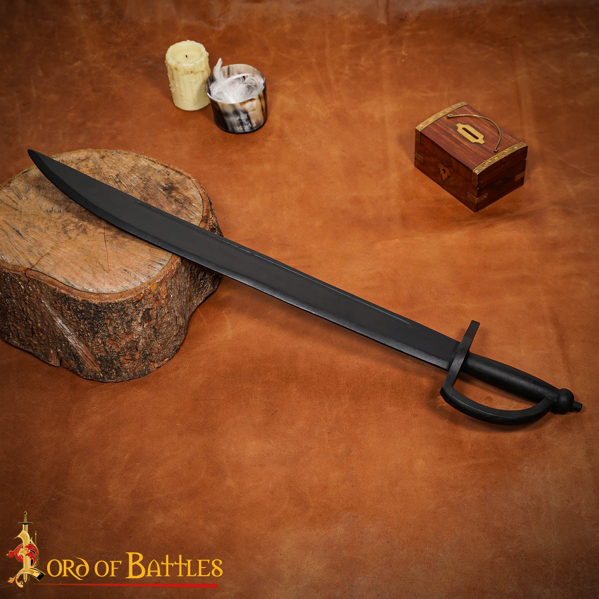 Puntal de Madera Negro con Sable Pirata - Imagen 1