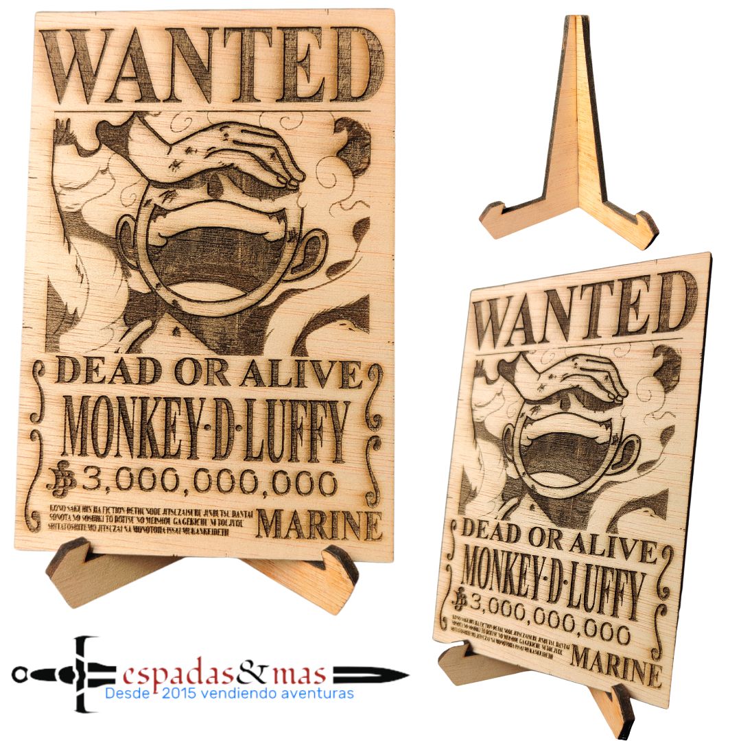 Cartel Wanted Monkey D Luffy Gear 5 de Espadas Y Más – Espadas y Más