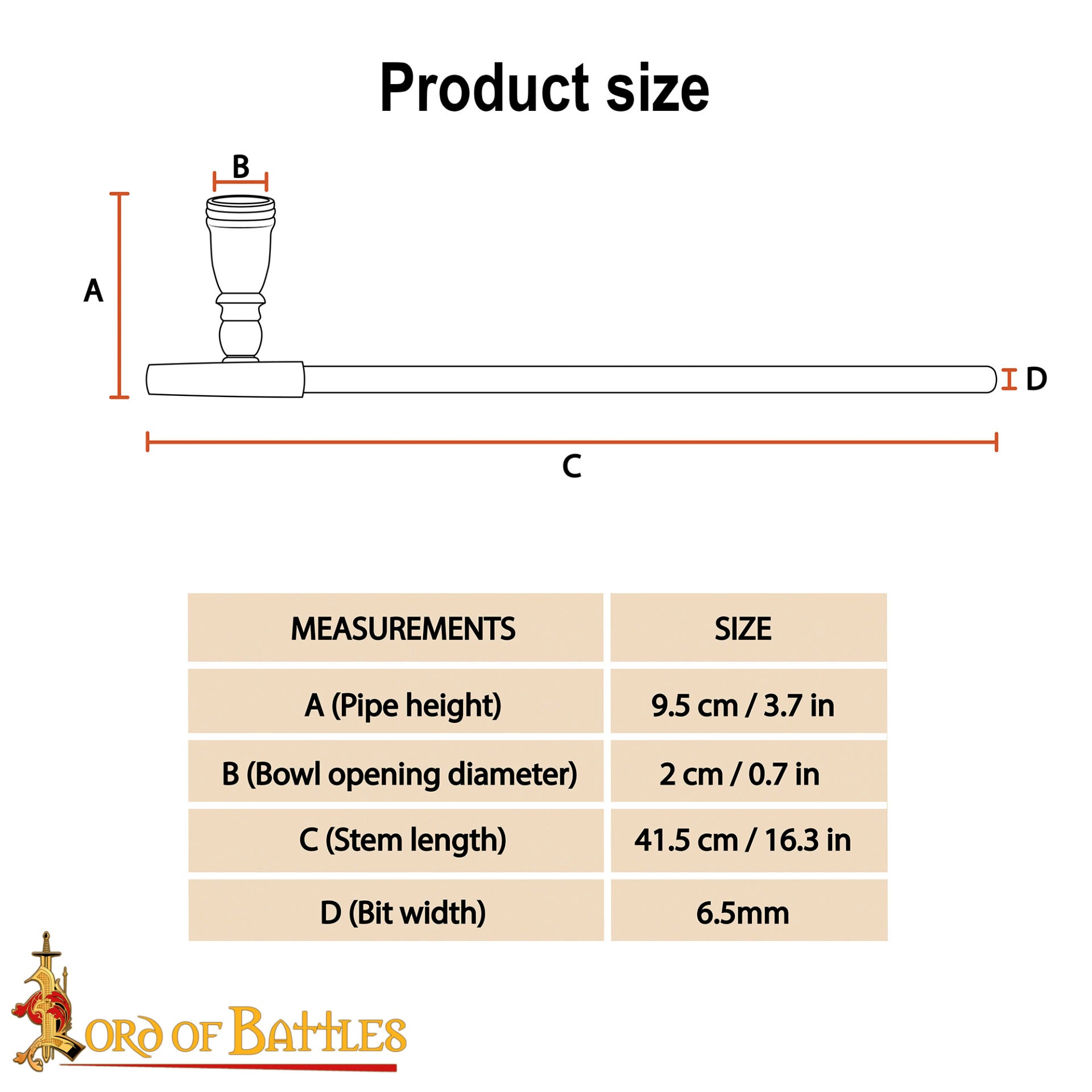 Pipa Artesanal de Madera de Acacia con Incrustaciones de Estilo Medieval - Imagen 3