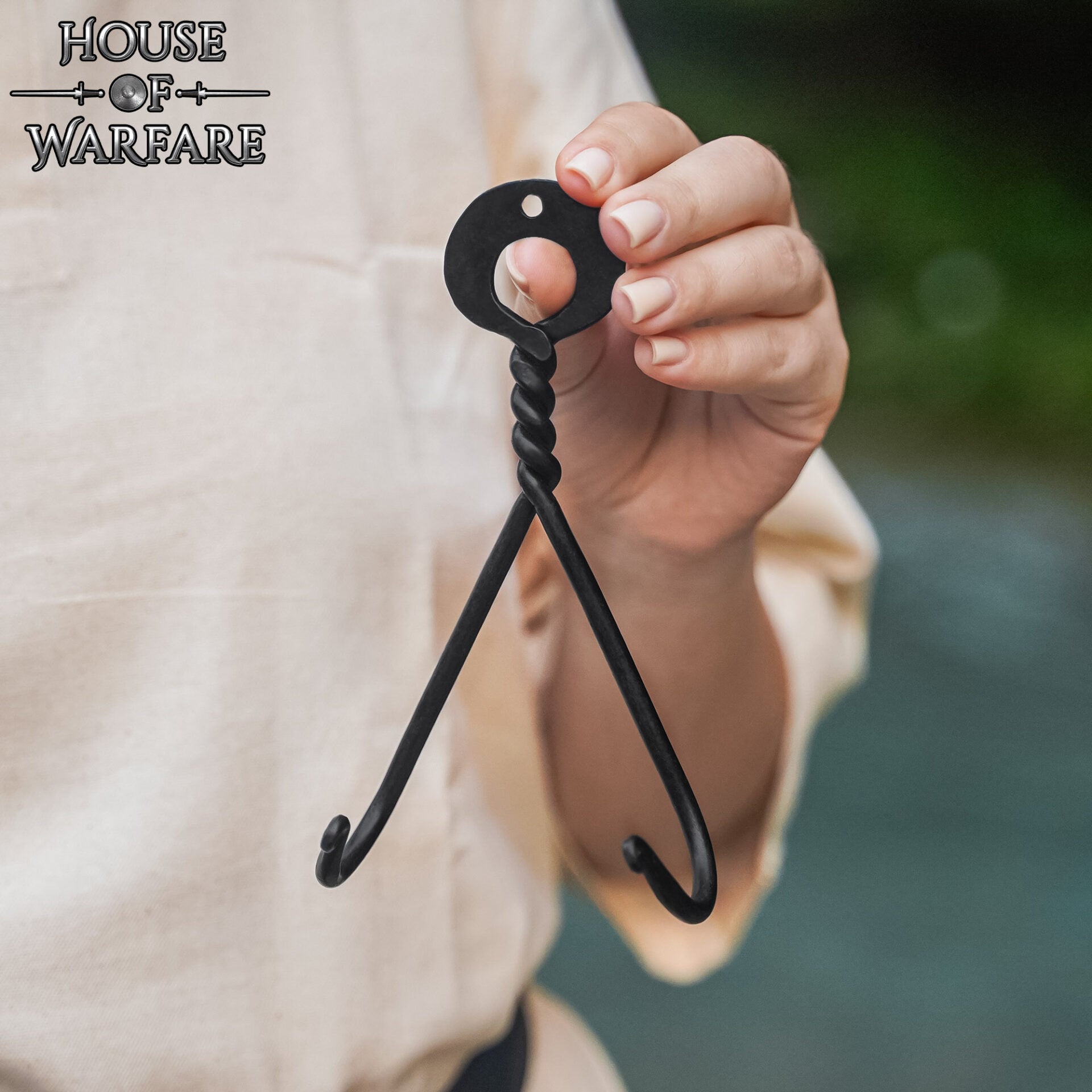 Soporte de Pared para Espada de Hierro Negro Forjado a Mano - Colgador de Exhibición de Doble Gancho - Imagen 18