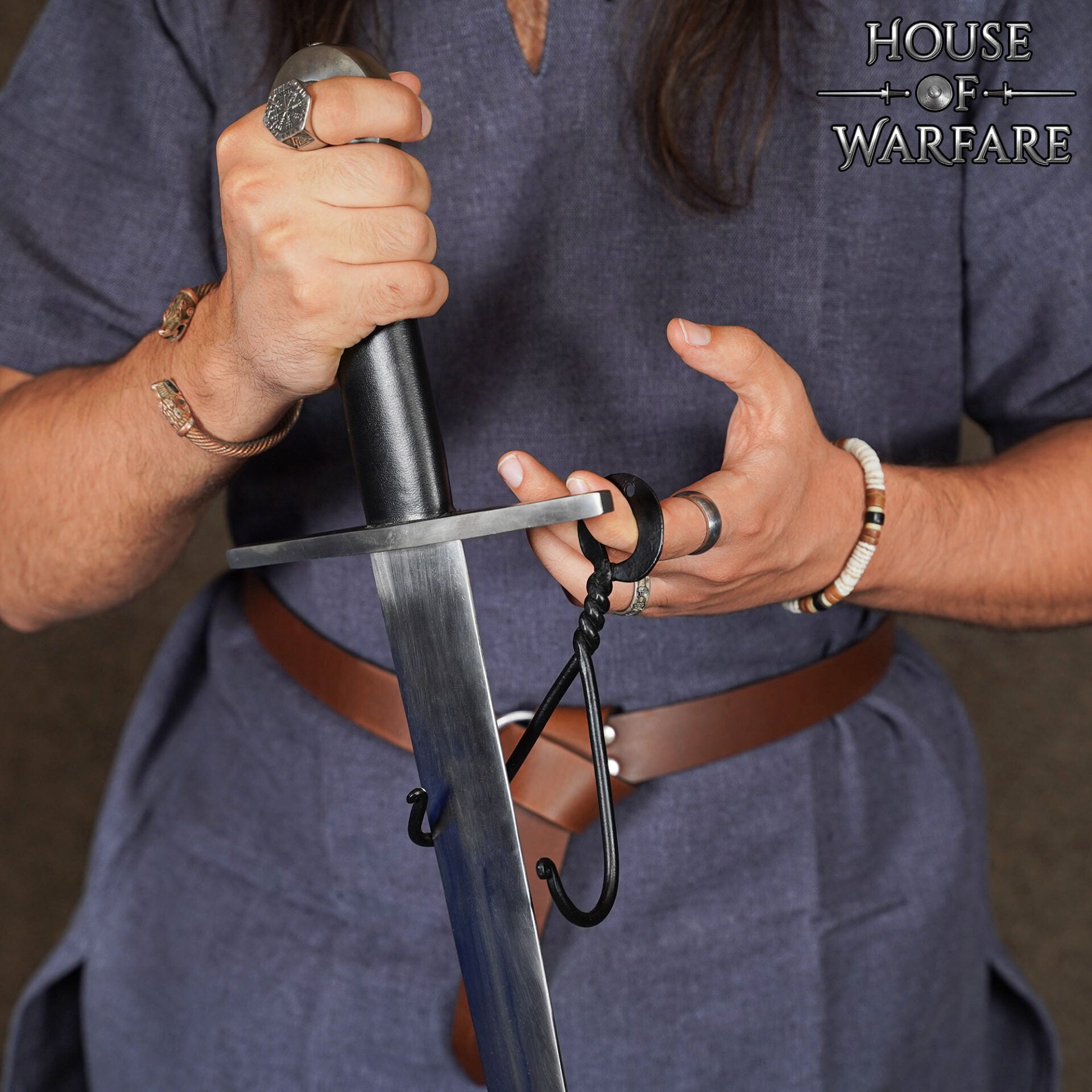 Soporte de Pared para Espada de Hierro Negro Forjado a Mano - Colgador de Exhibición de Doble Gancho - Imagen 20