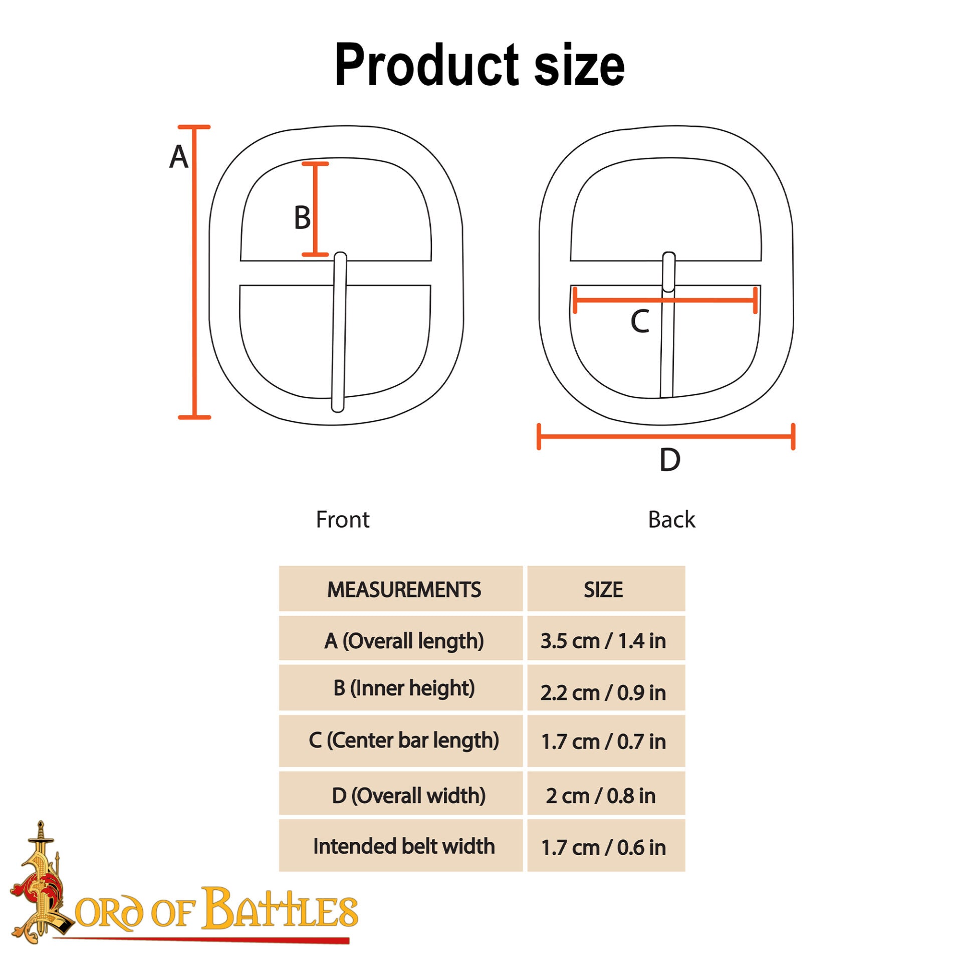 Juego de Hebillas de Cinturón Medievales Ovaladas de Latón (3 Piezas) - para Marroquinería, Prendas de Vestir y Accesorios - Imagen 3