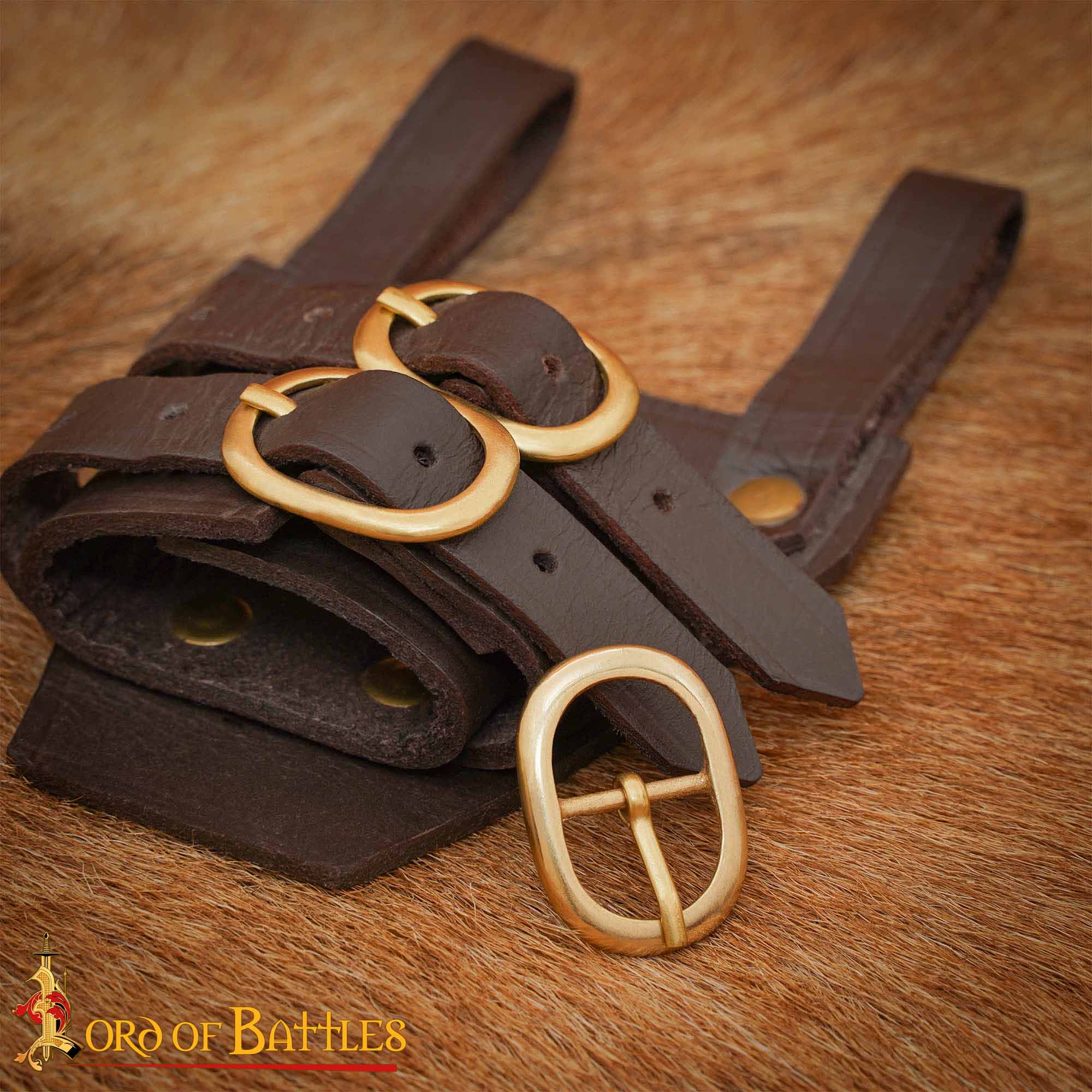 Juego de Hebillas de Cinturón Medievales Ovaladas de Latón (3 Piezas) - para Marroquinería, Prendas de Vestir y Accesorios - Imagen 2