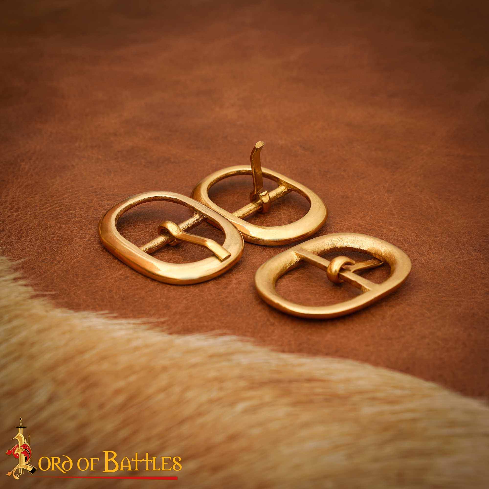Juego de Hebillas de Cinturón Medievales Ovaladas de Latón (3 Piezas) - para Marroquinería, Prendas de Vestir y Accesorios - Imagen 6