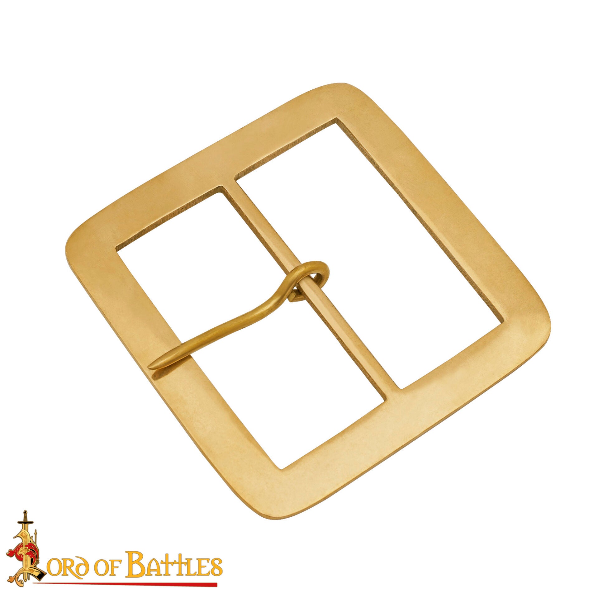 Hebilla Cuadrada Medieval de Latón Macizo - 3.6" para Cinturones Anchos de Cuero y Accesorios de Disfraces - Imagen 4