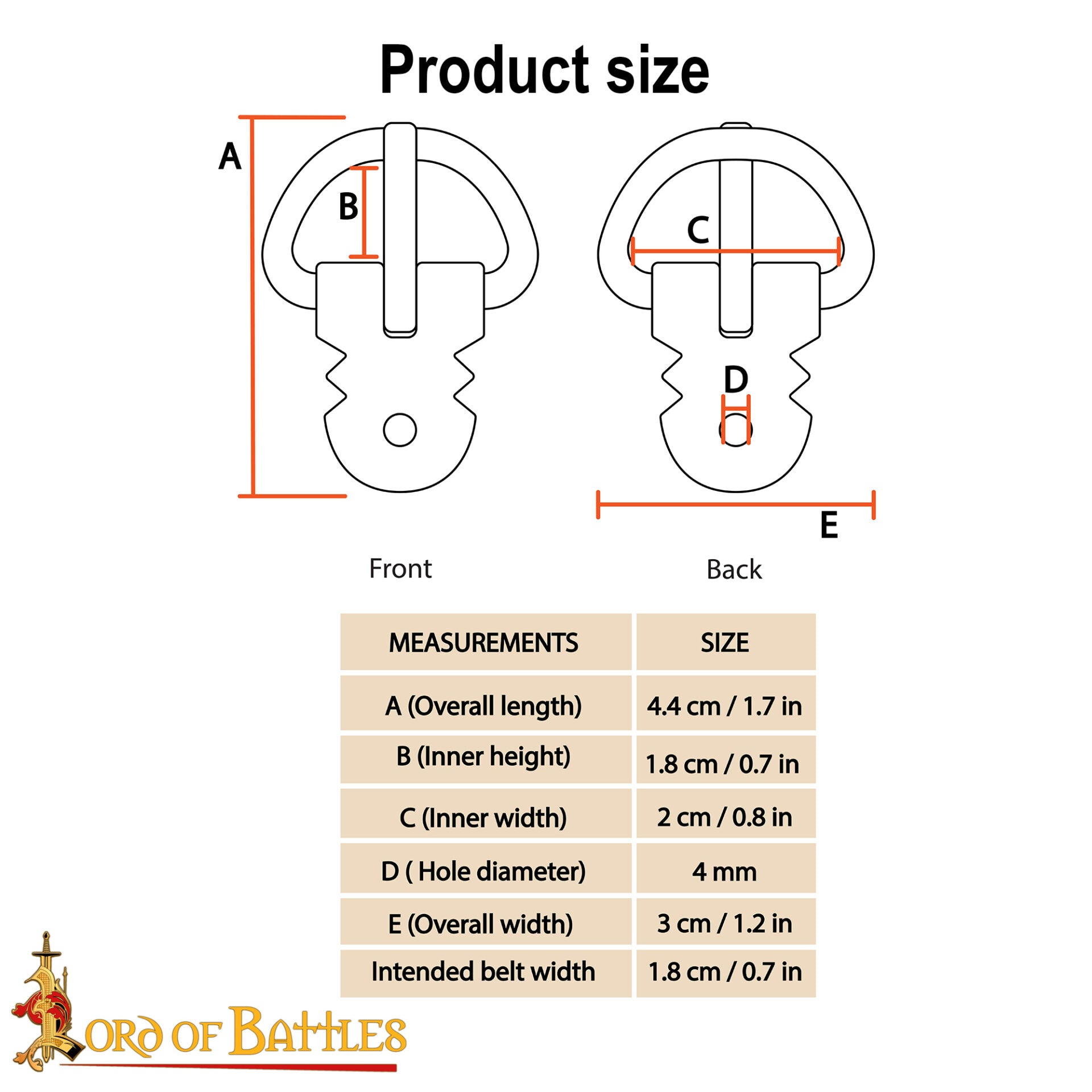 Juego de Hebillas para Armadura de Placas Medieval - Hierro Ennegrecido Forjado a Mano (juego de 5) - Imagen 3