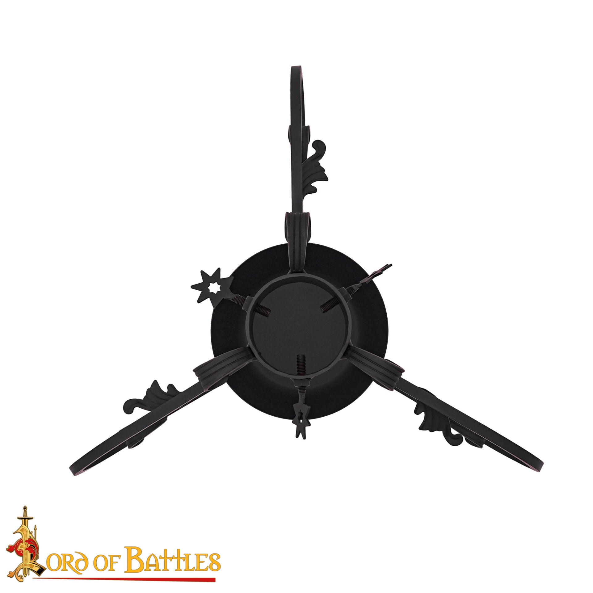 Soporte de Hierro Forjado Medieval del Siglo Xiv - Pantalla de Volutas Forjadas a Mano con Acabado en Negro Aceite - Imagen 5