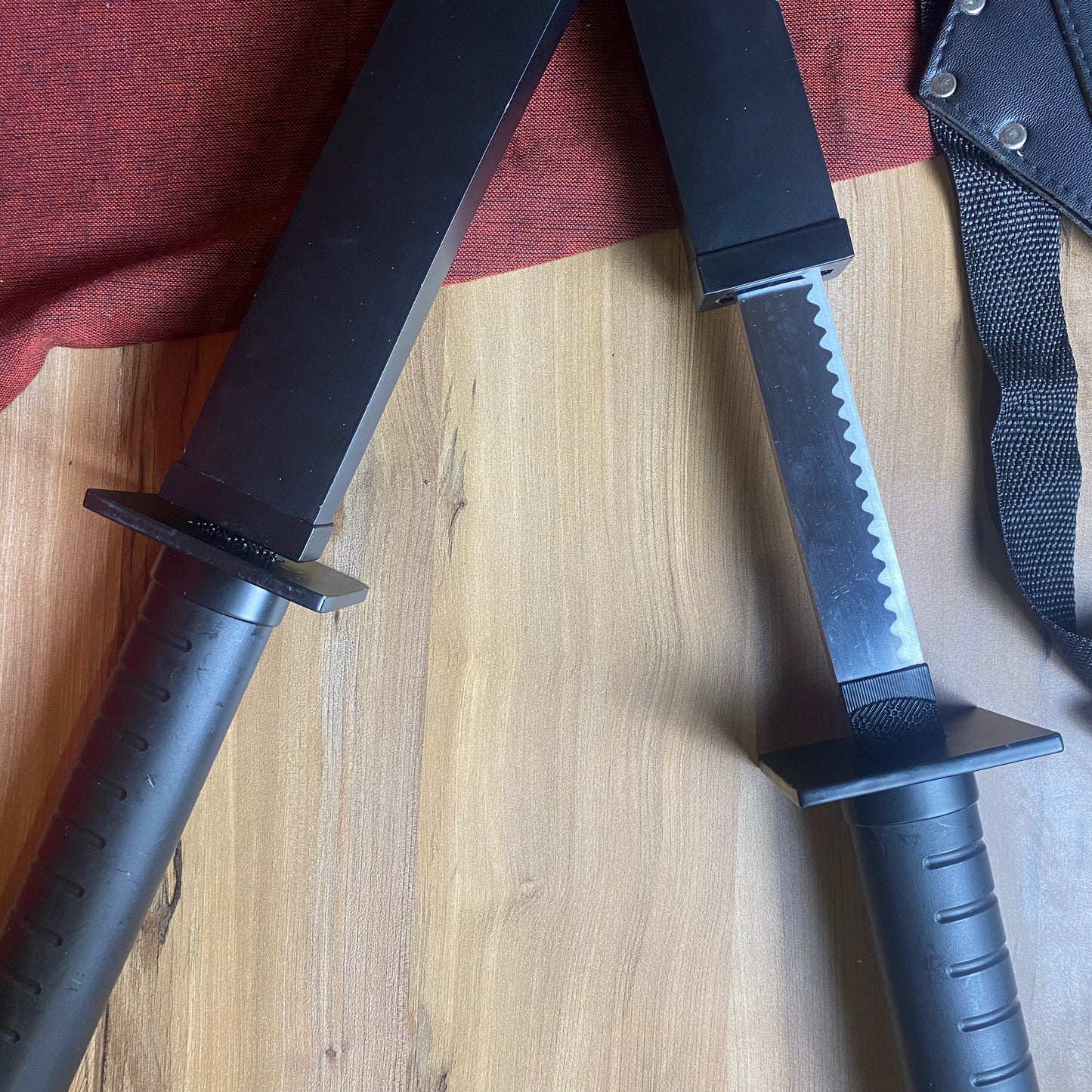 Katanas do Deadpool com mochila, cosplay ZSDP com defeitos