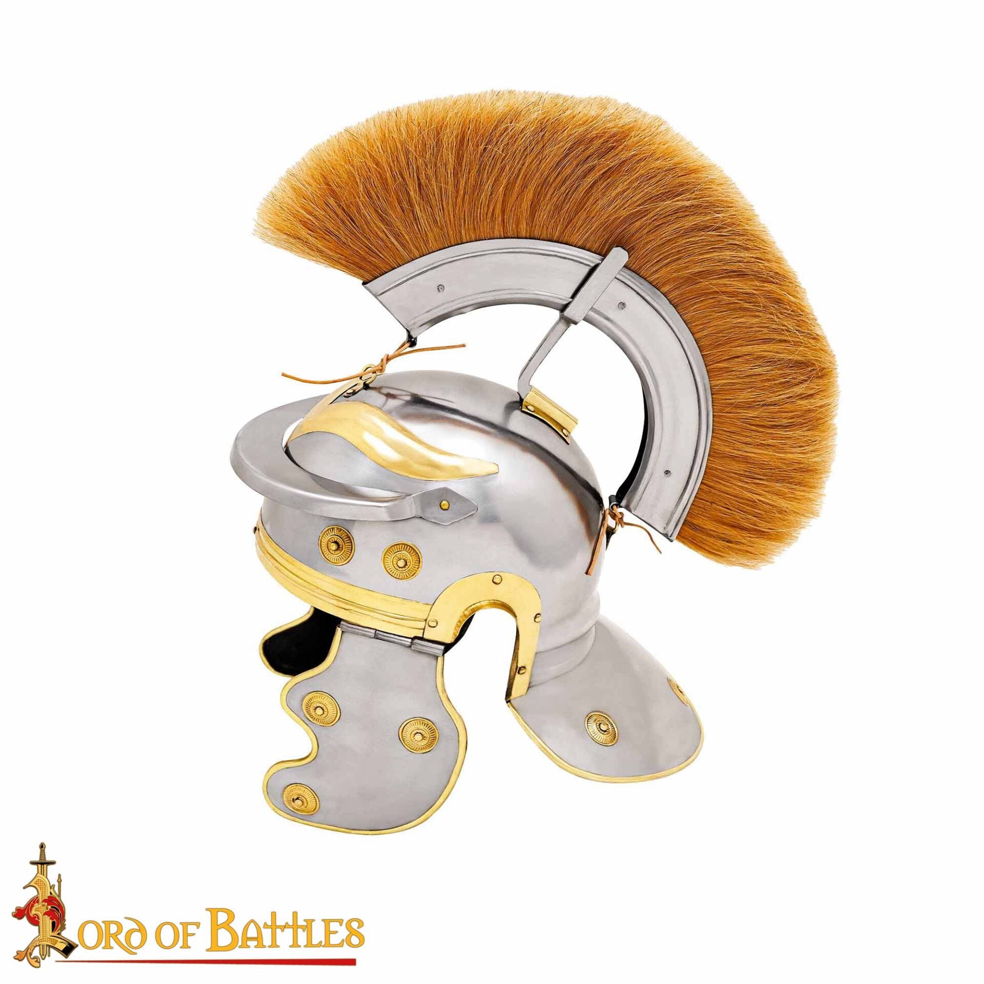 Casco de Centurión Galo Imperial Romano - Acero de Calibre 18 con Aditamento de Cresta de Hierro y Forro de Cuero - Imagen 4