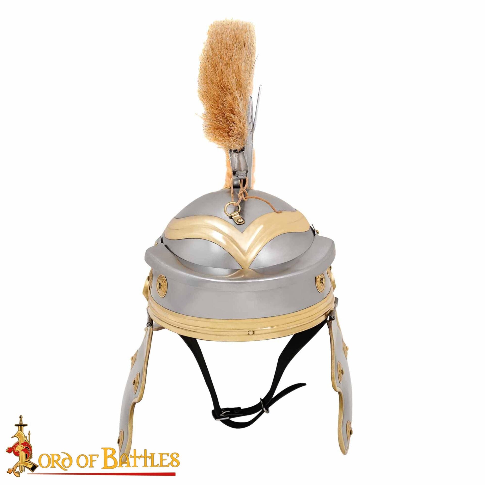 Casco de Centurión Galo Imperial Romano - Acero de Calibre 18 con Aditamento de Cresta de Hierro y Forro de Cuero - Imagen 5