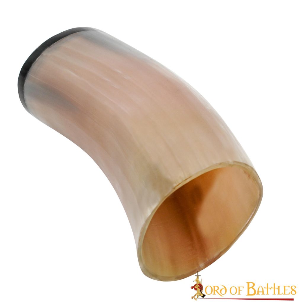 Taza de Cerveza Medieval Vikinga Hecha a Mano con Auténtico Cuerno de Buey - Imagen 2