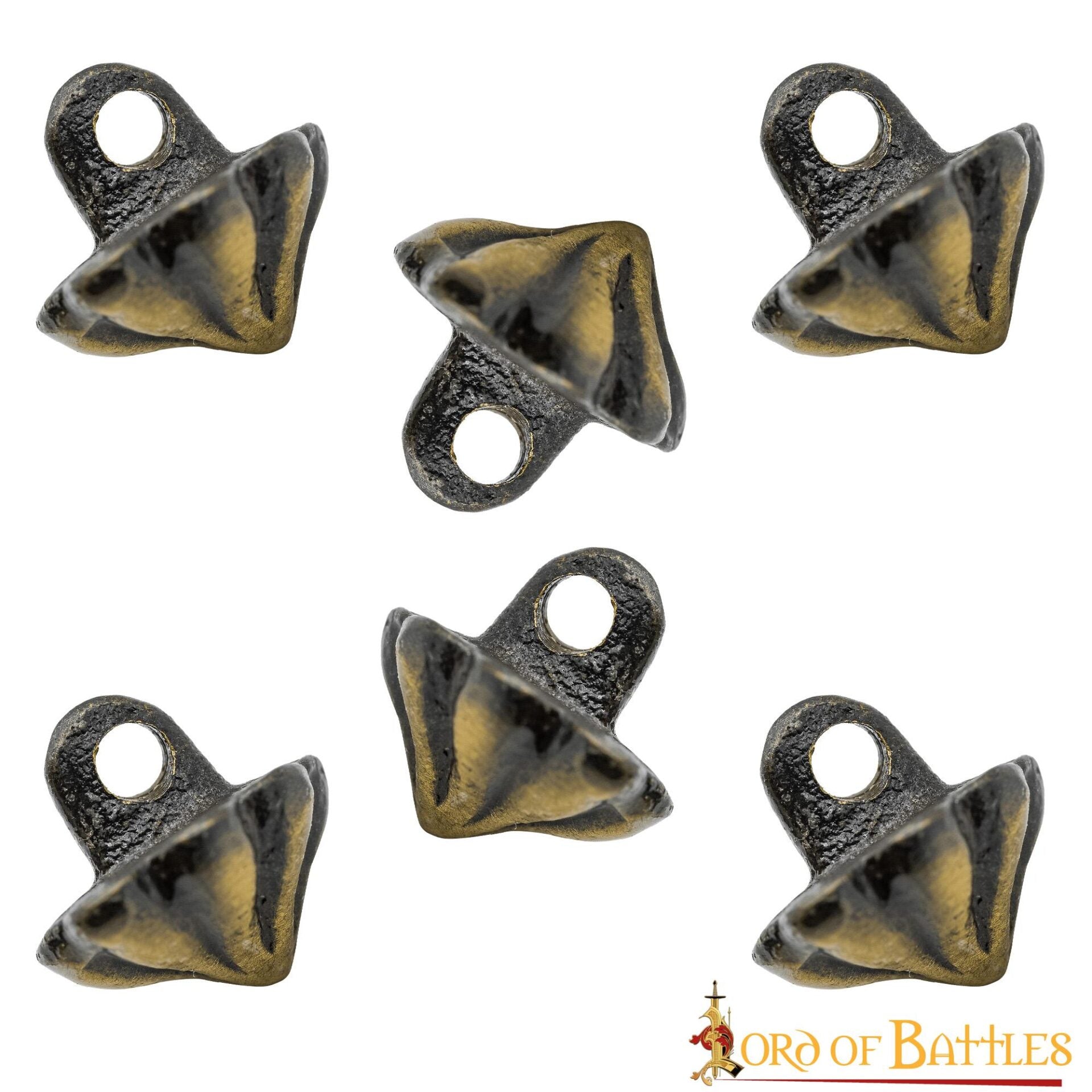 Botones Cónicos de Latón del Siglo Xv - Juego de 6 Cierres Históricos para Prendas de Vestir - Imagen 11