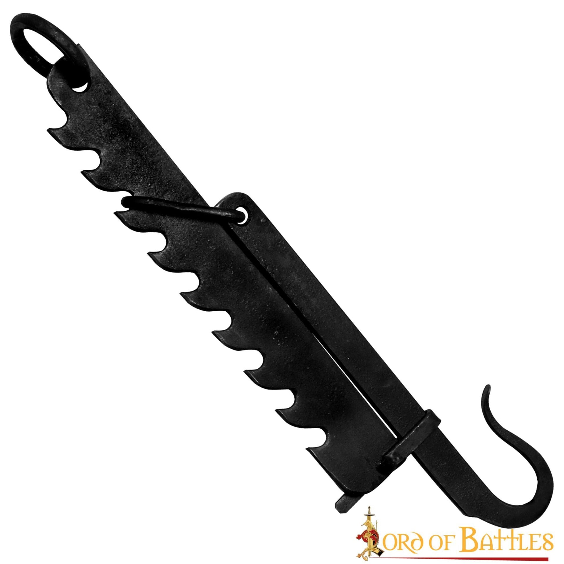 Hervidor Medieval de Hierro Forjado a Mano Sierra de Campamento Funcional - Imagen 2