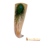 "la Pluma Mística" Cuerno para Beber 500 - 600 Ml Cuerno de Buey Auténtico Hecho a Mano - Descatalogado - Imagen 2