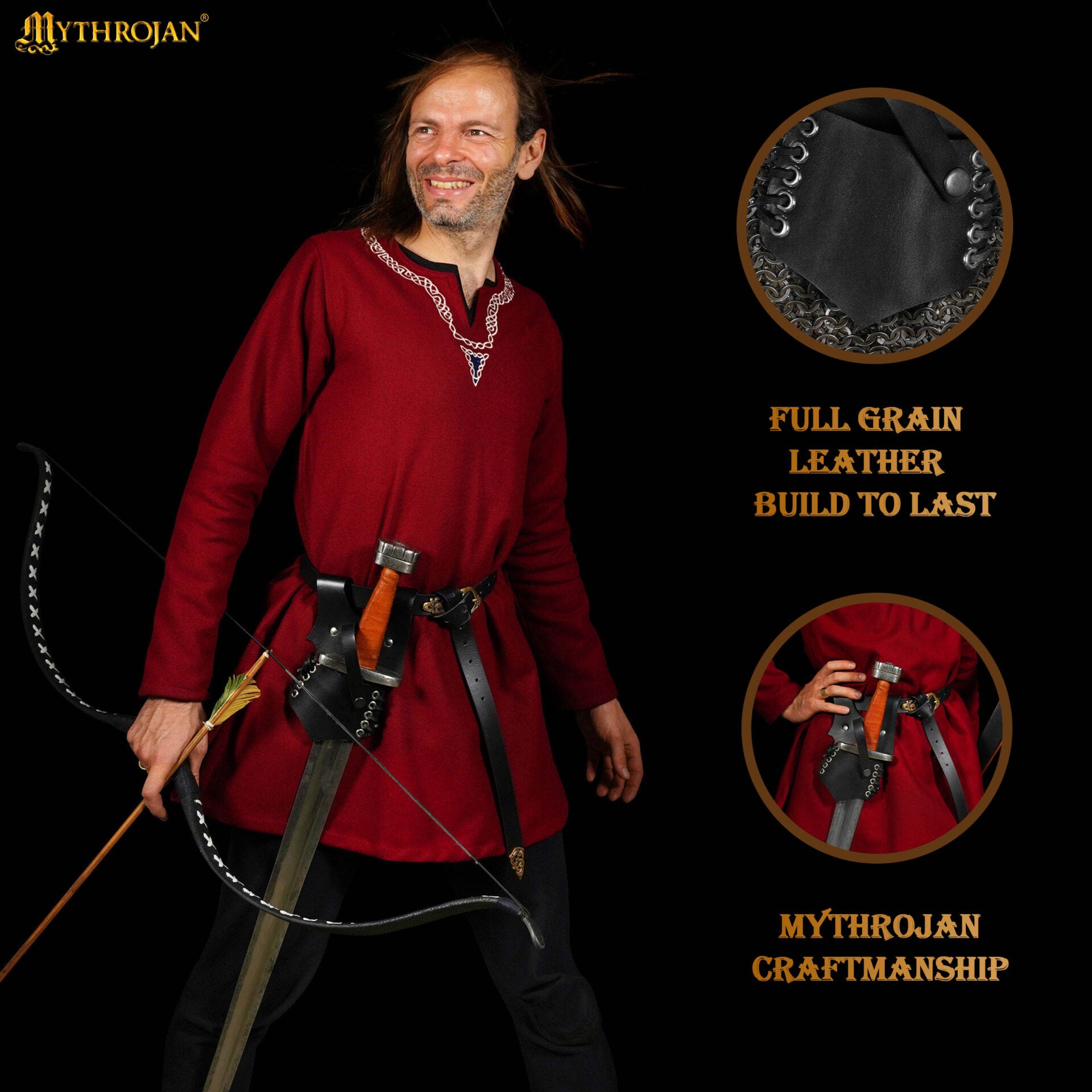 Rana Mythrojan "ranger", Ideal para Guerrero Caballero Ranger Sca Larp, Mano Izquierda - Imagen 3