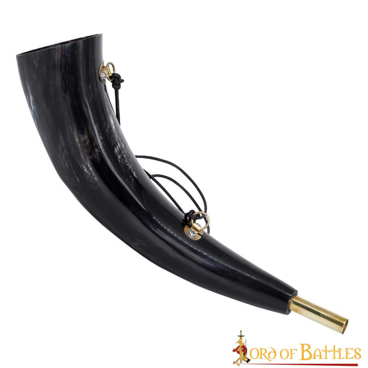 Viking Blowing Horn - Bocina de Buey de Origen Ético con Boquilla de Latón - Imagen 10