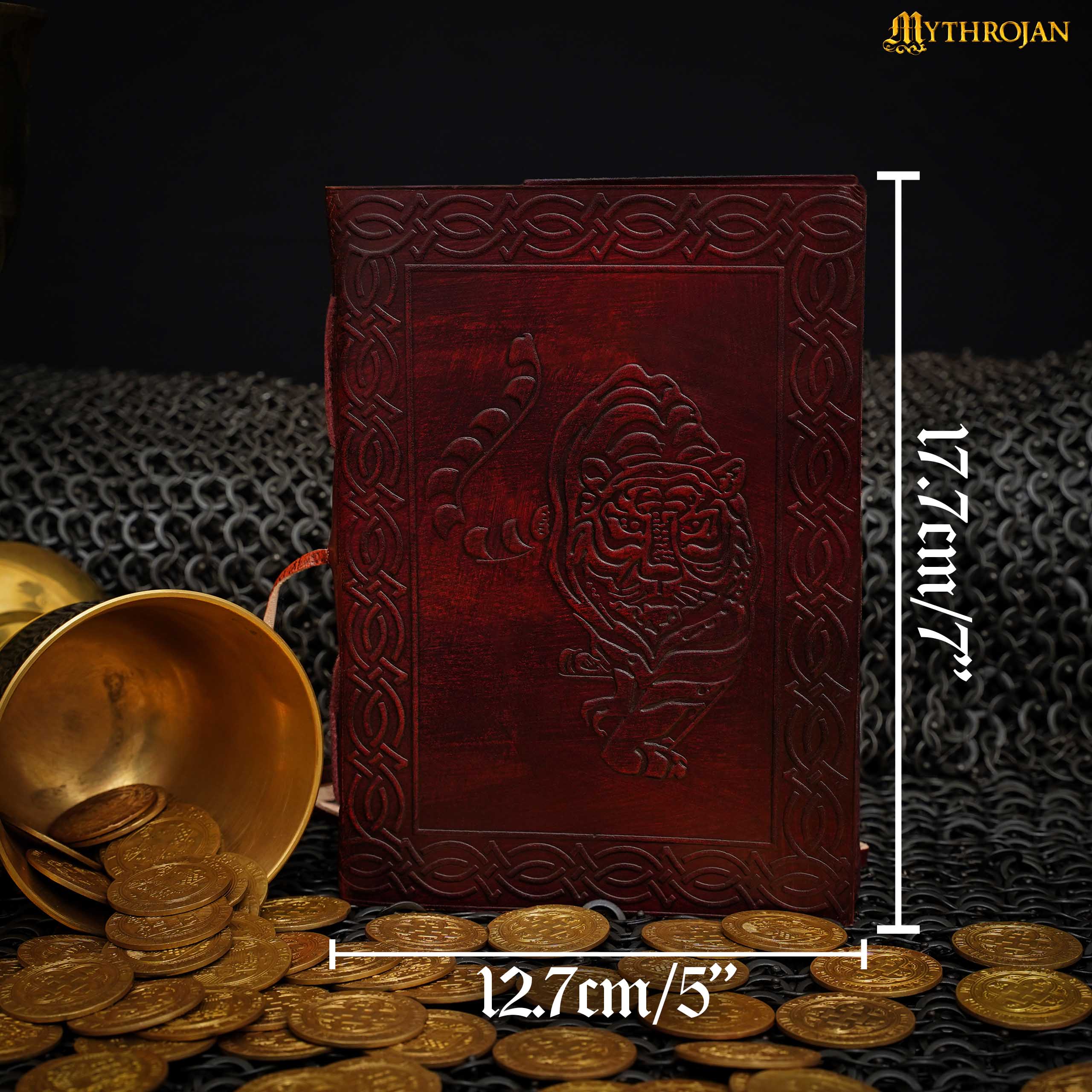 Diario de Cuero Mythrojan Tiger Diario Vintage Rústico - Imagen 2